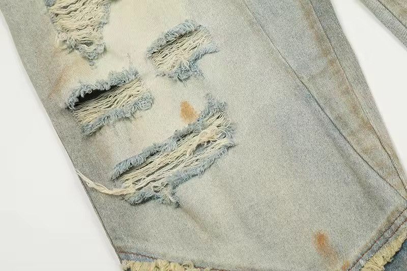 Jean × Vintage Streetwear Washed Hole Ripped Y2k Jeans Size US 34 / EU 50 - 8 Thumbnail