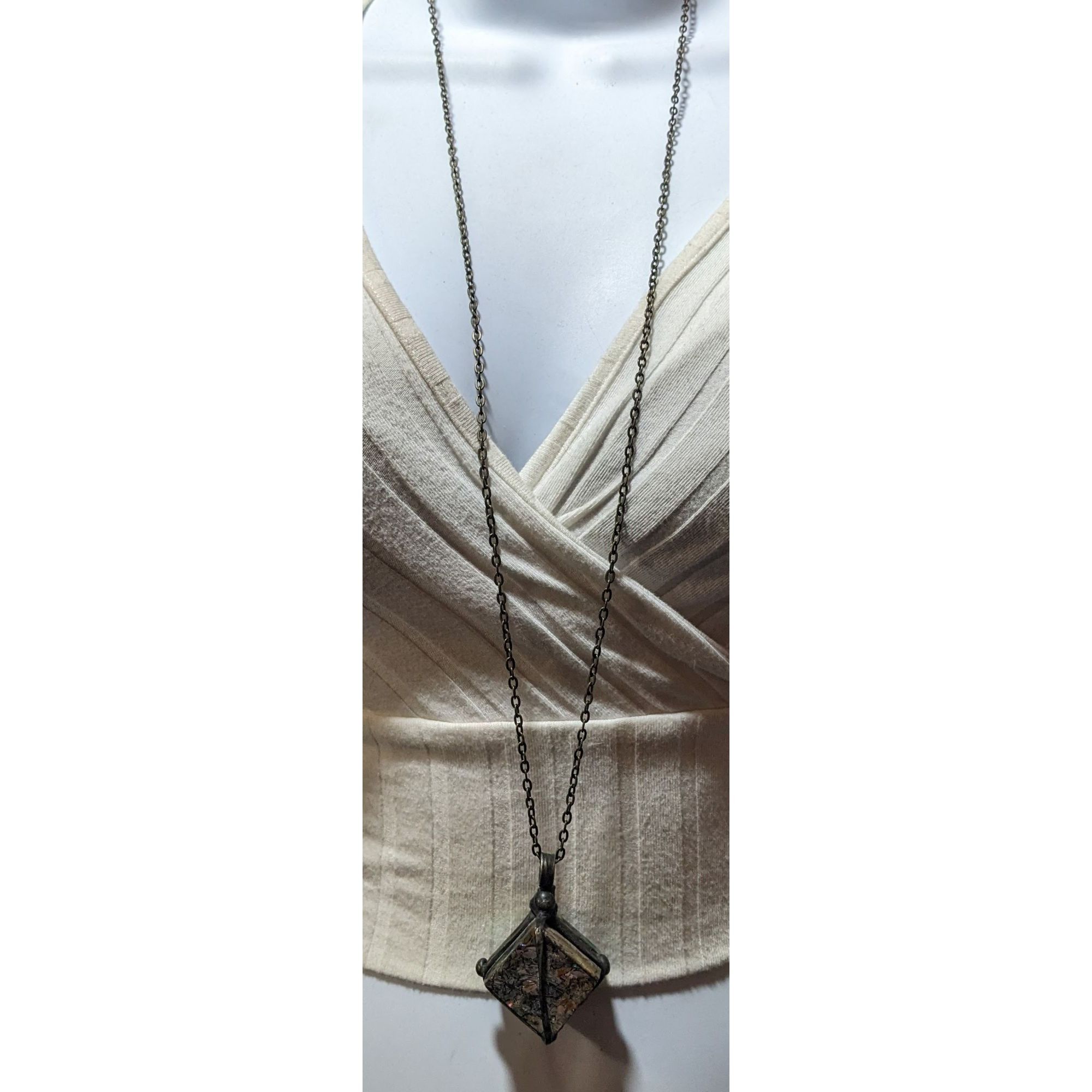 Other Vintage Abalone Crackle Cube Pendant Necklace Size ONE SIZE - 6 Thumbnail