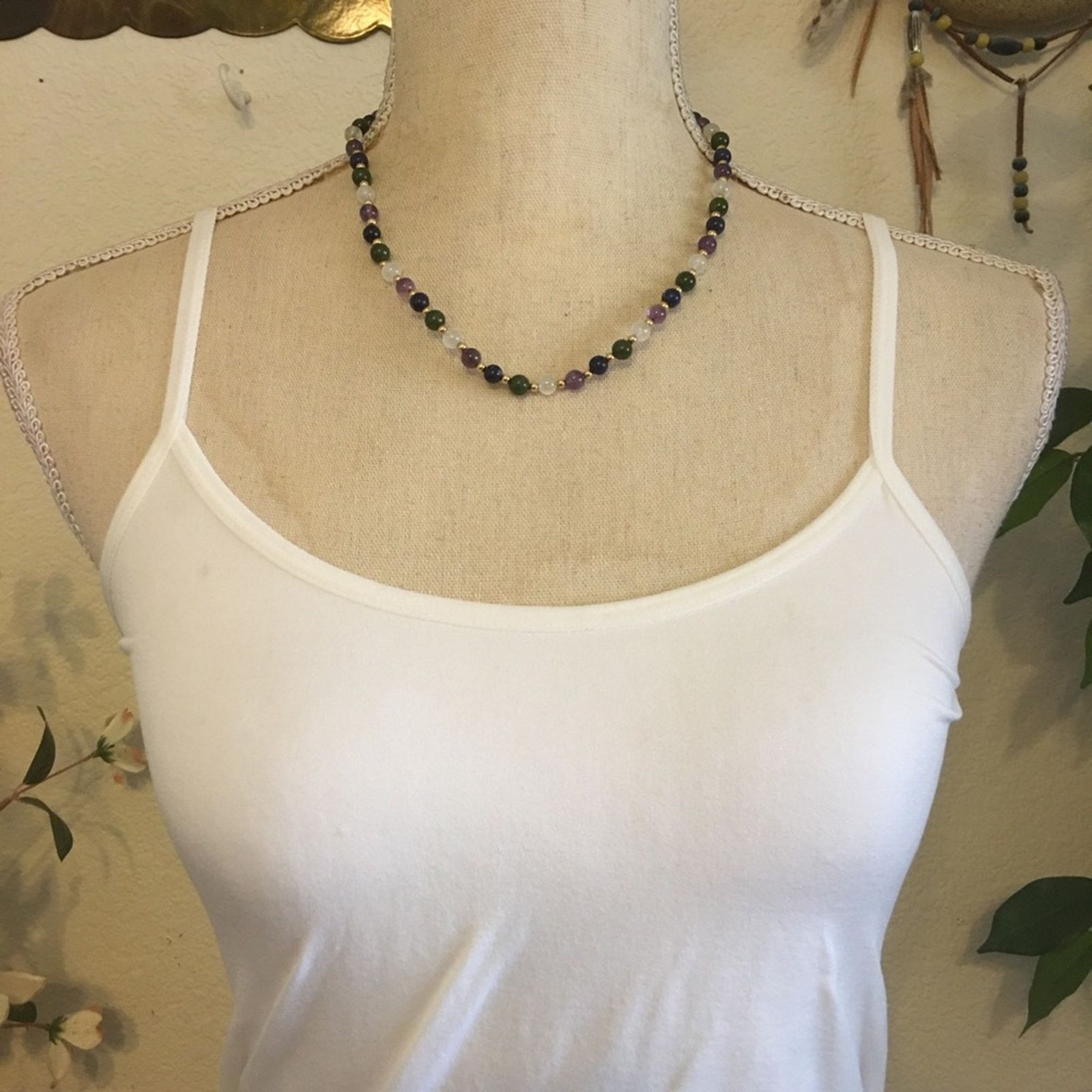 Vintage Vintage 1/20 14k GF semi precious stone necklace Size ONE SIZE - 3 Thumbnail
