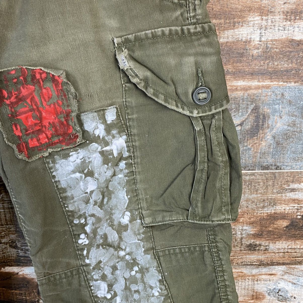 Japanese Brand DL Back Number Green Cargo Multipocket Pants #C1204 Size US 28 / EU 44 - 9 Thumbnail
