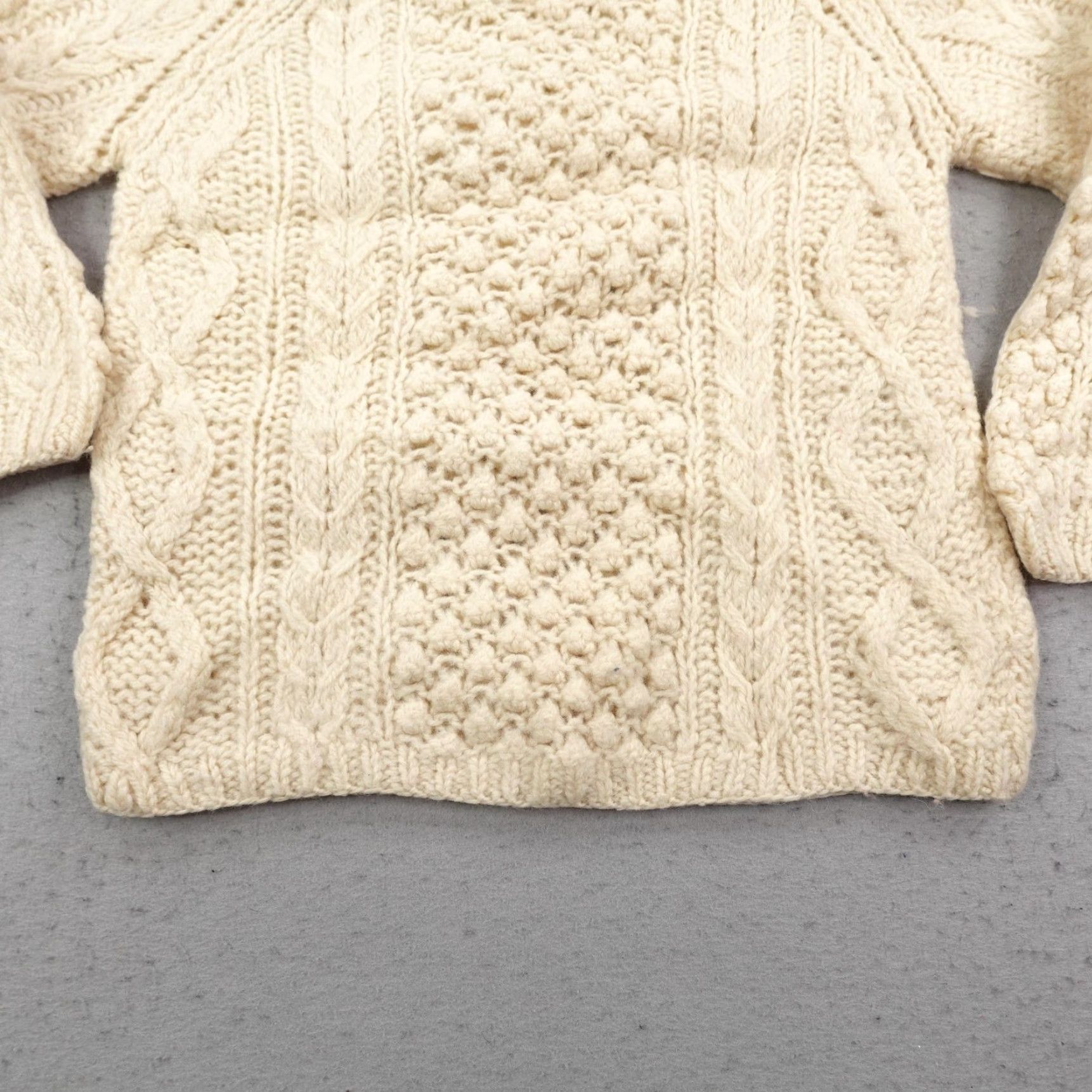 Vintage VINTAGE Starlight Trading Sweater Womens Medium Beige Hand Cable Knit Wool Italy Size M / US 6-8 / IT 42-44 - 3 Thumbnail