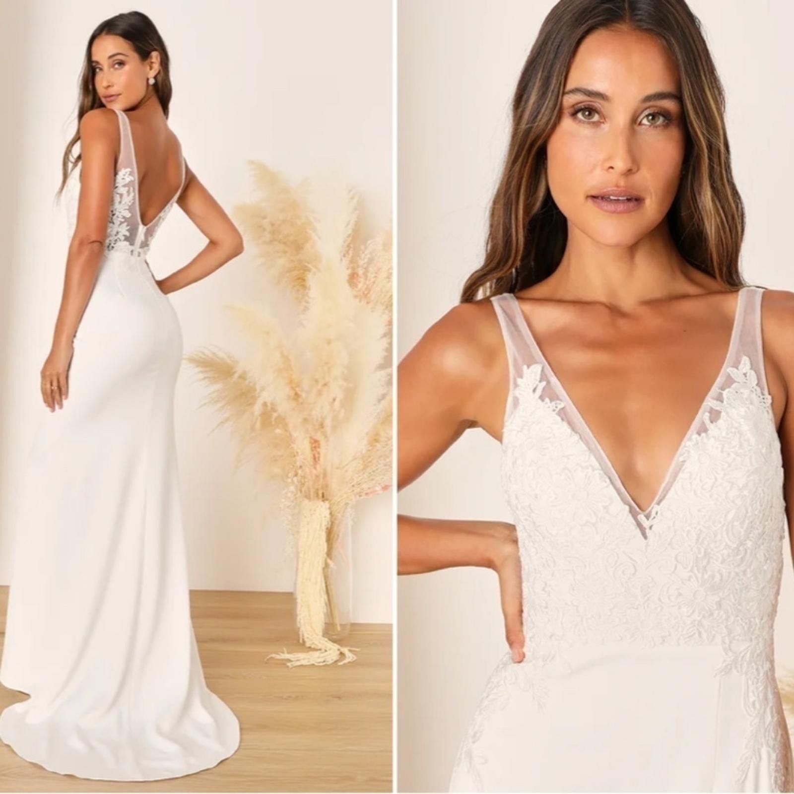 Lulus LULUS Bridal Wedding Elegant Sophisticated Sexy Floral Gown Size M / US 6-8 / IT 42-44 - 4 Thumbnail