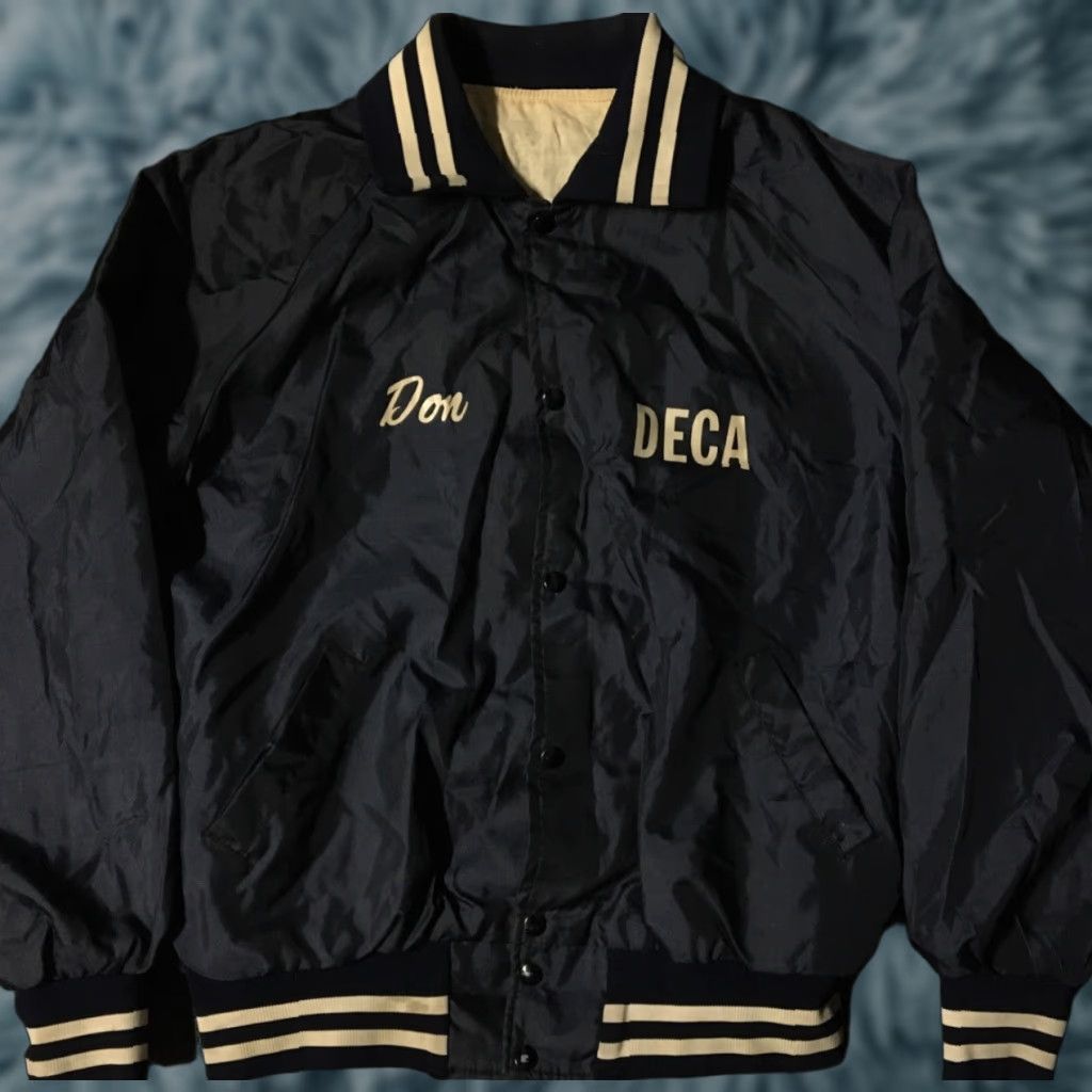 Vintage VINTAGE DECA Satin Jacket Mens L Blue 70s 80s School Varsity Football Grunge Punk United States Size US L / EU 52-54 / 3 - 1 Thumbnail