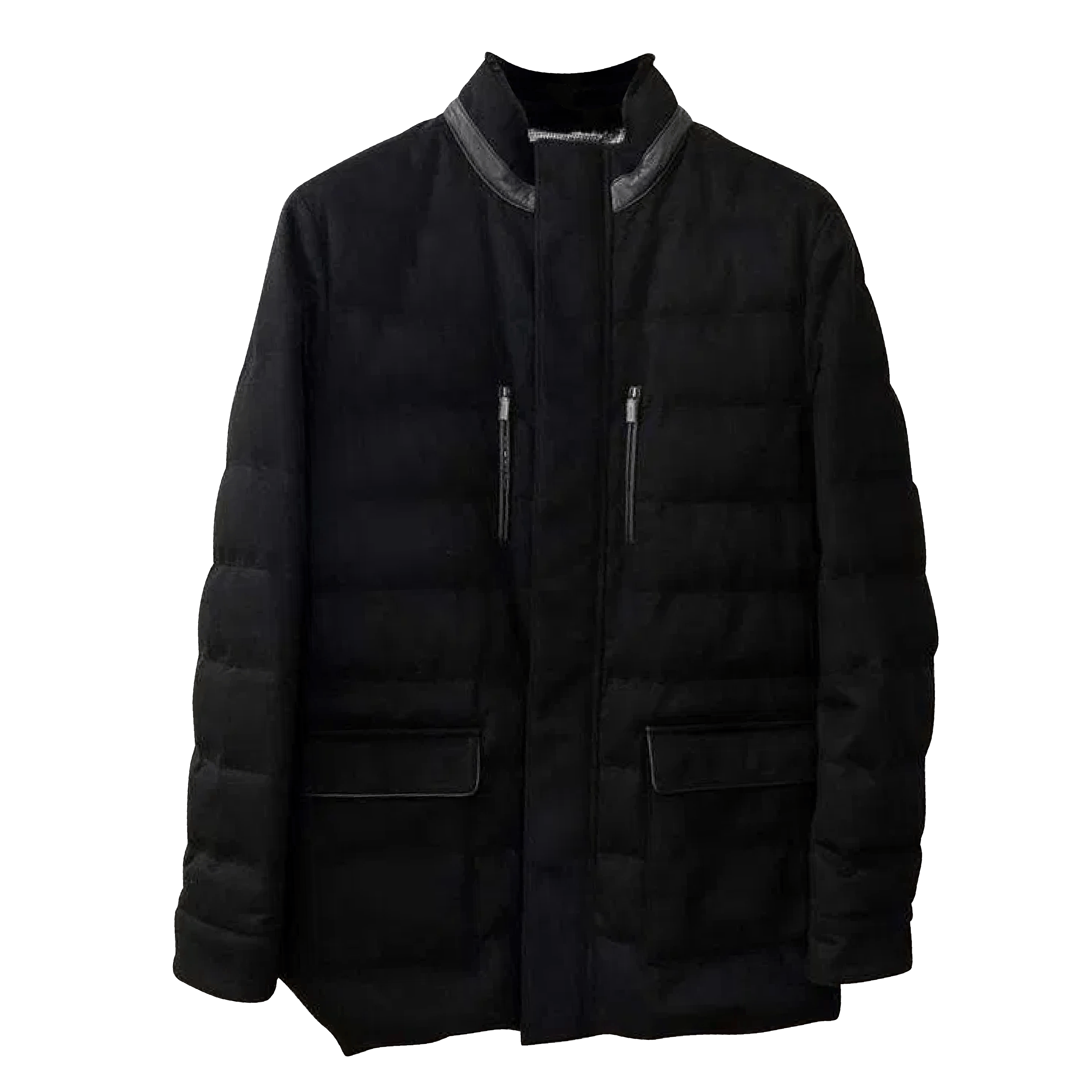 image of Cashmere Wool x Italian Designers Hettabretz Men's Cashmere Jacket With Goose Down Filling in Black