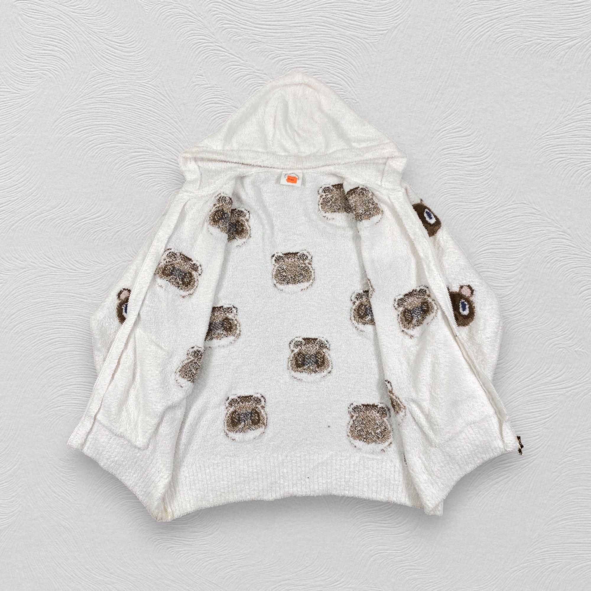 Japanese Brand Gelato Pique White Fleece Full Print Zipper Hoodie - J488 Size US L / EU 52-54 / 3 - 4 Thumbnail
