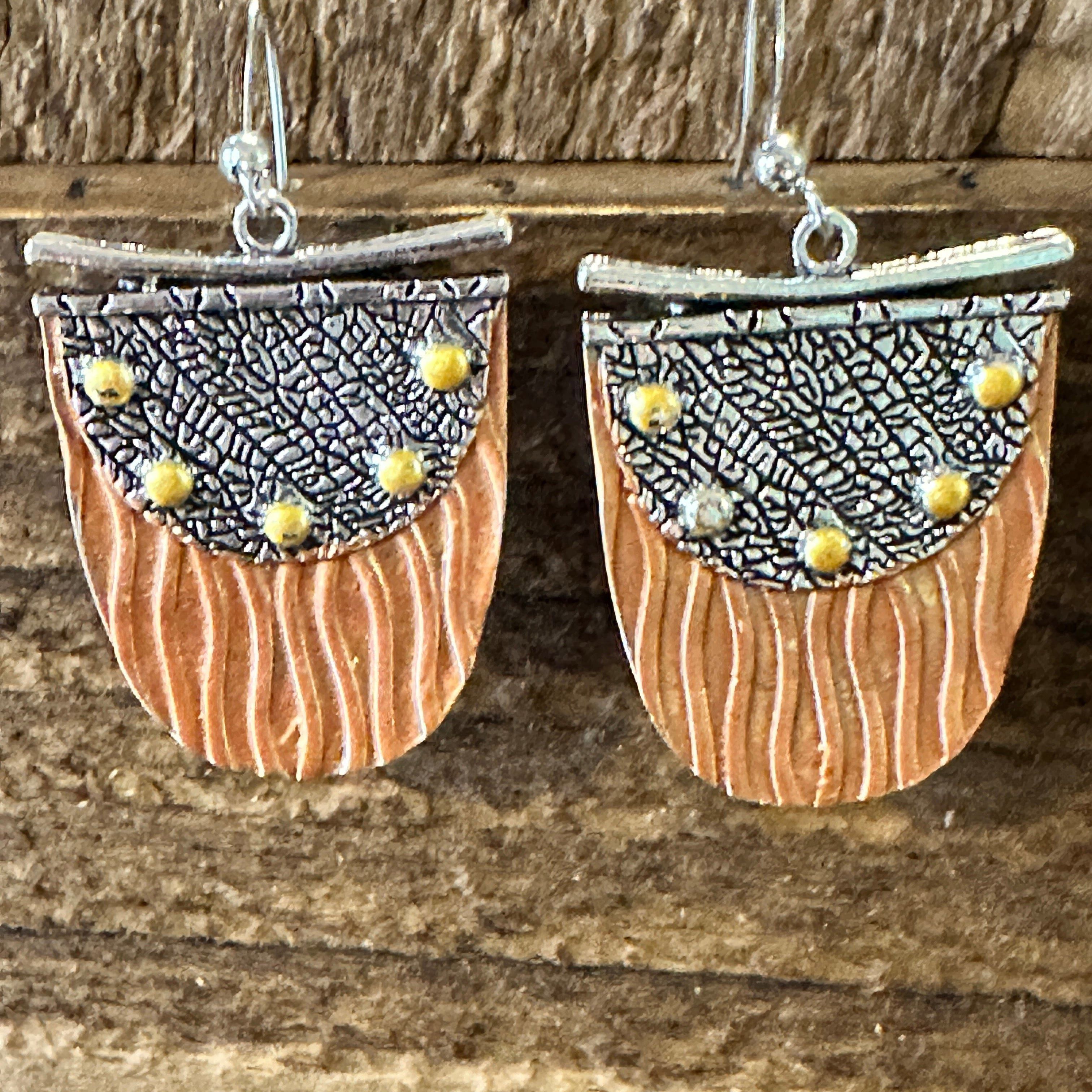 Other Handcrafted Bohemian Copper Dangle Earrings, Retro Ethnic St Size ONE SIZE - 2 Thumbnail