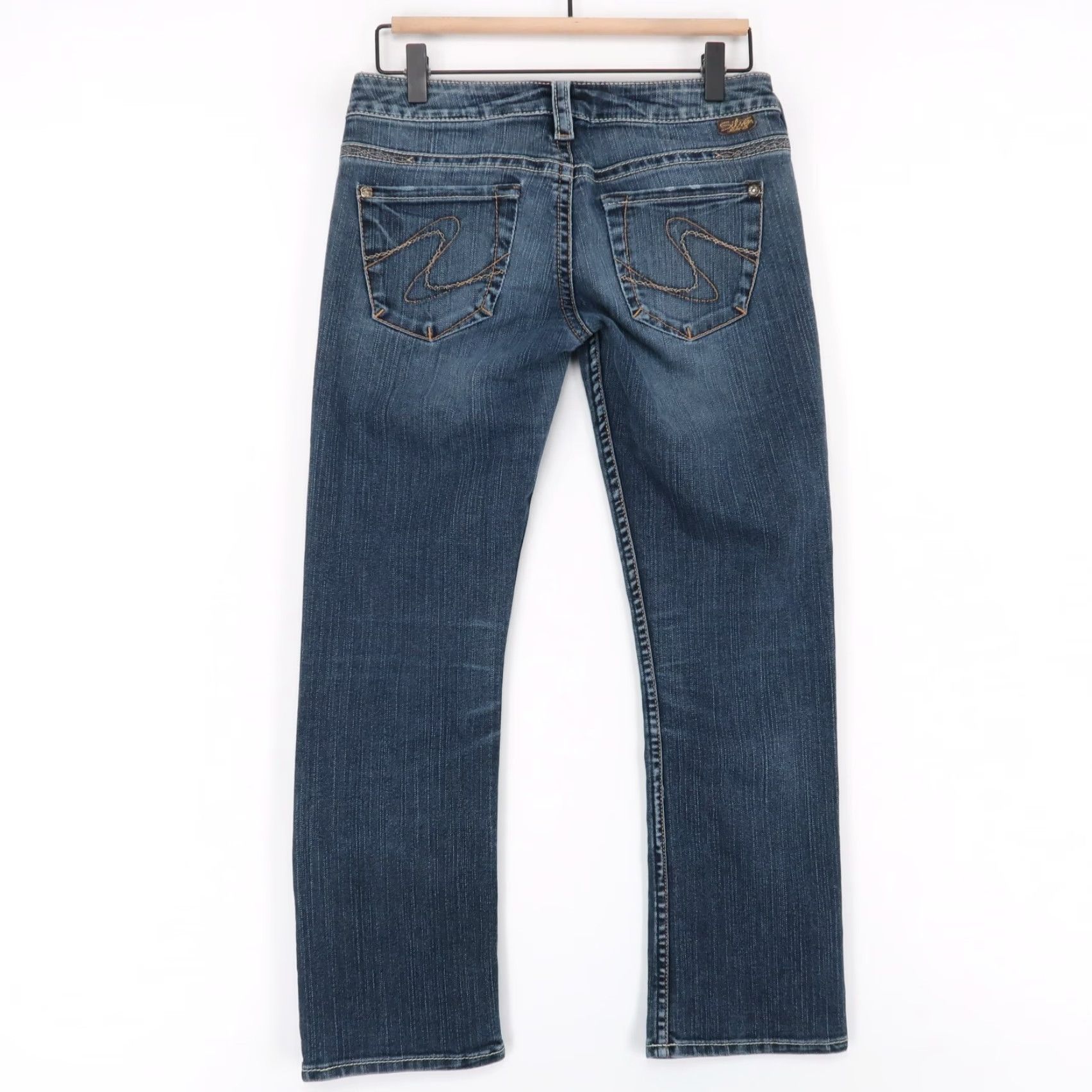 Silver Jeans Co. Silver Jeans Capri Cropped Jeans Womens 26 Blue Medium Wash Denim Stretch Pockets Rise Low 26x25.5, Regular Size 26" / US 2 / IT 38 - 2 Thumbnail