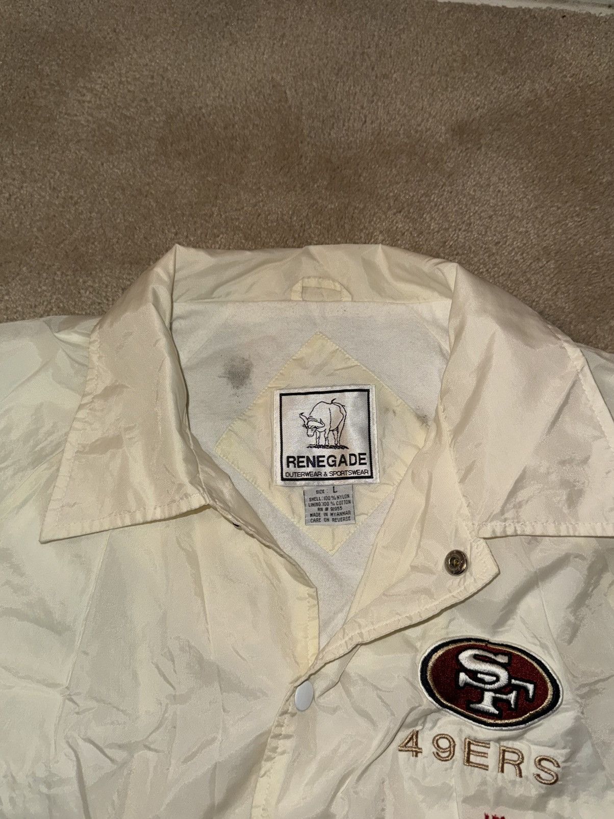 NFL SF 49ers 1990s Vintage Windbreaker Jacket Size US L / EU 52-54 / 3 - 4 Thumbnail