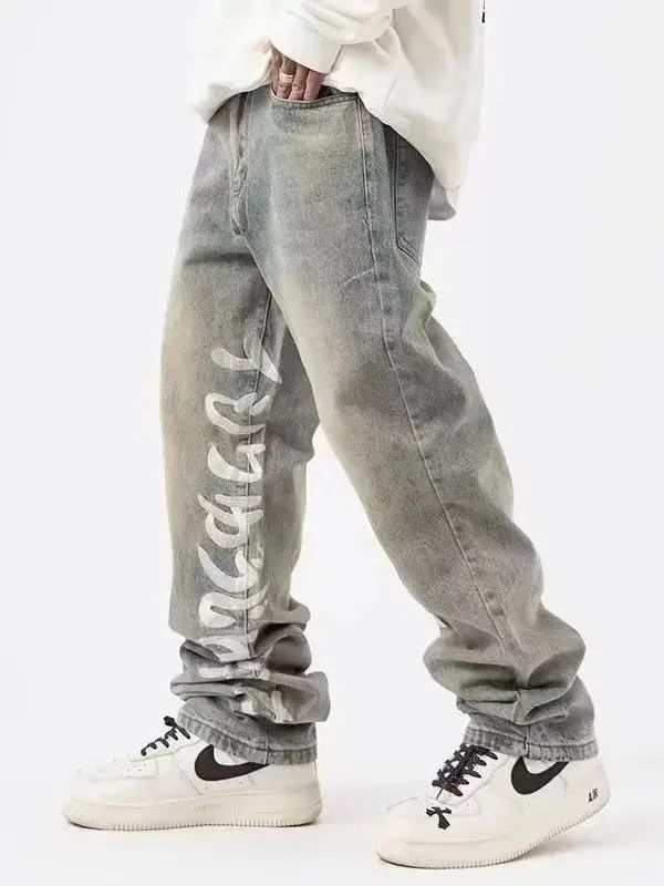 Japanese Brand Retro zipper loose straight leg jeans Size US 32 / EU 48 - 1 Thumbnail