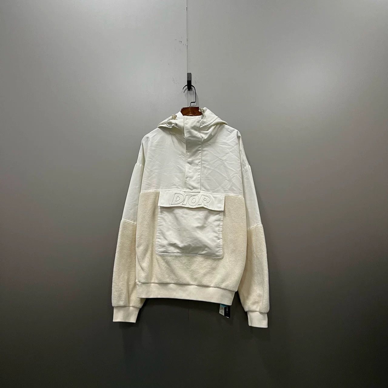 Dior Dior Beige Logo Print Paneled Half-Zip Hoodie Size US S / EU 44-46 / 1 - 1 Thumbnail