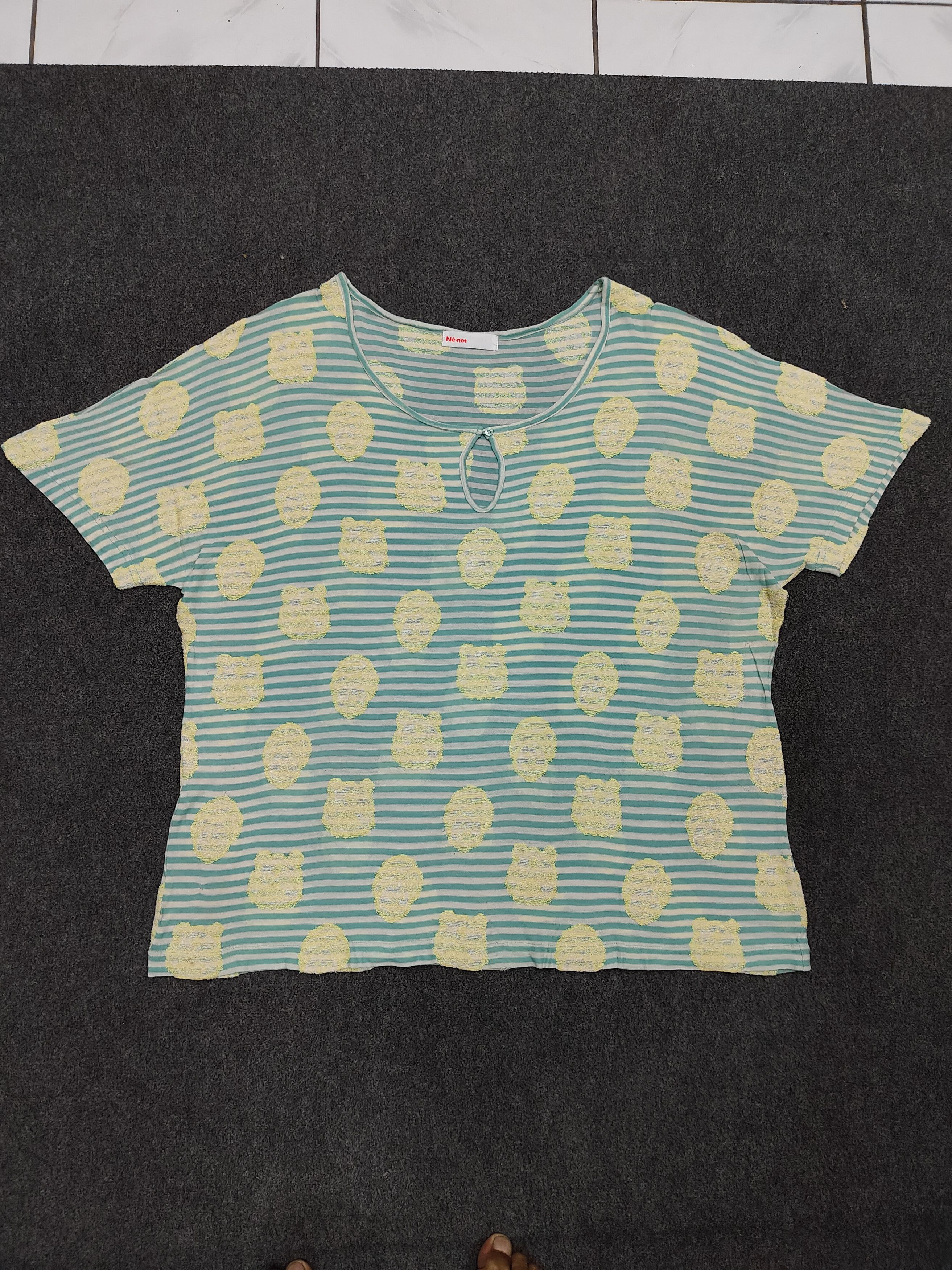 Ne-Net 🇯🇵 Ne-Net 🇯🇵 by Issey Miyake Co Stripe Bear Blouse Size M / US 6-8 / IT 42-44 - 4 Thumbnail