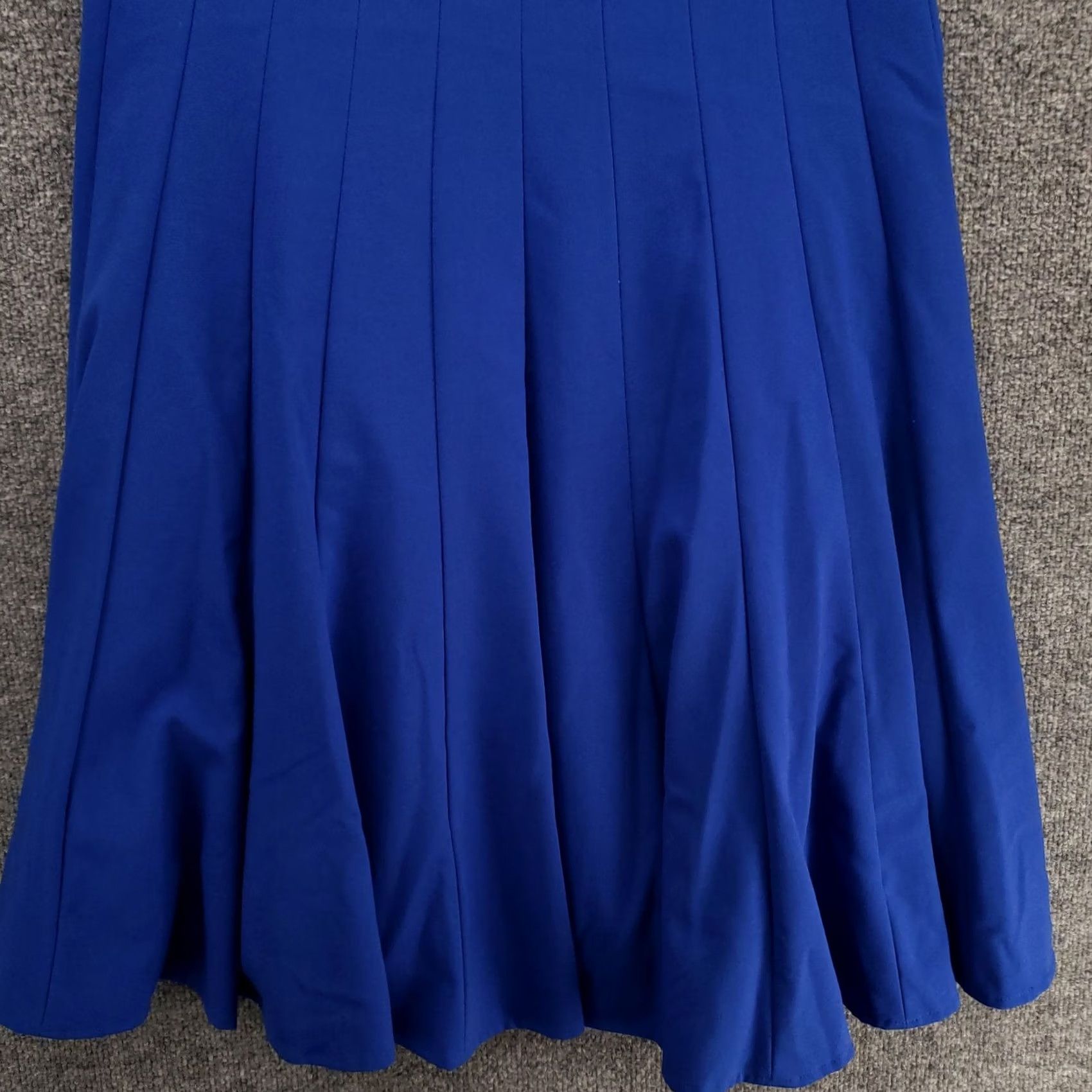 Ellen Tracy Ellen Tracy Dress Womens 14W Plus Blue Fit & Flare Sleeveless Pleated Stretch Knee Length Zipper Cap Sleeve Round Neck Business Casual Party Womens Size XL / US 12-14 / IT 48-50 - 4 Thumbnail