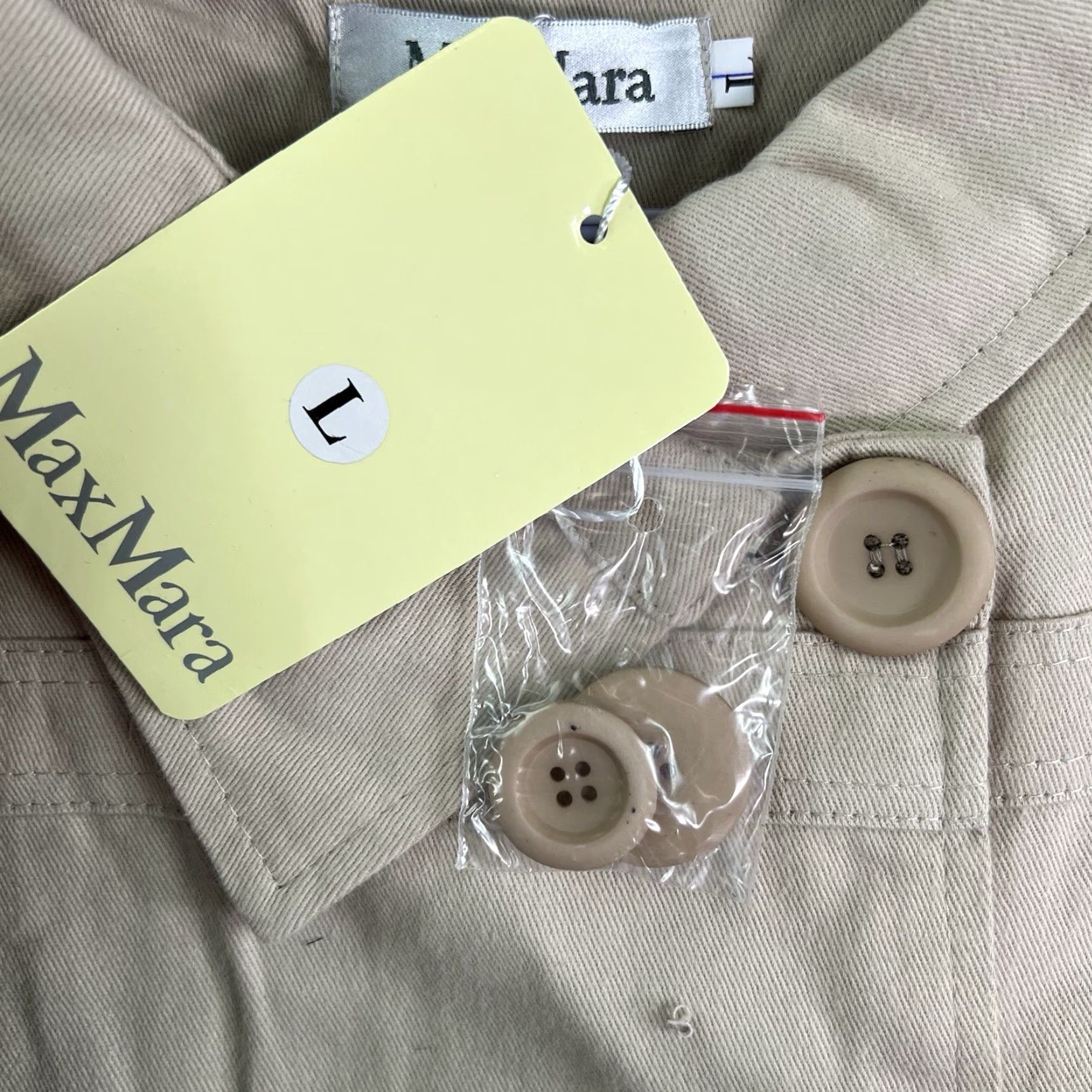 Max Mara Max Mara Double Breasted Trench Coat Womens Jr Size L Beige Cotton Blend Size L / US 10 / IT 46 - 5 Thumbnail