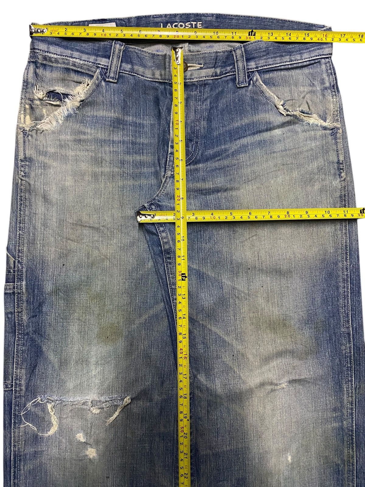 Junya Watanabe × Lacoste Vintage Lacoste Japan Faded Wash Distressed Baggy Jeans Size US 31 - 18 Thumbnail