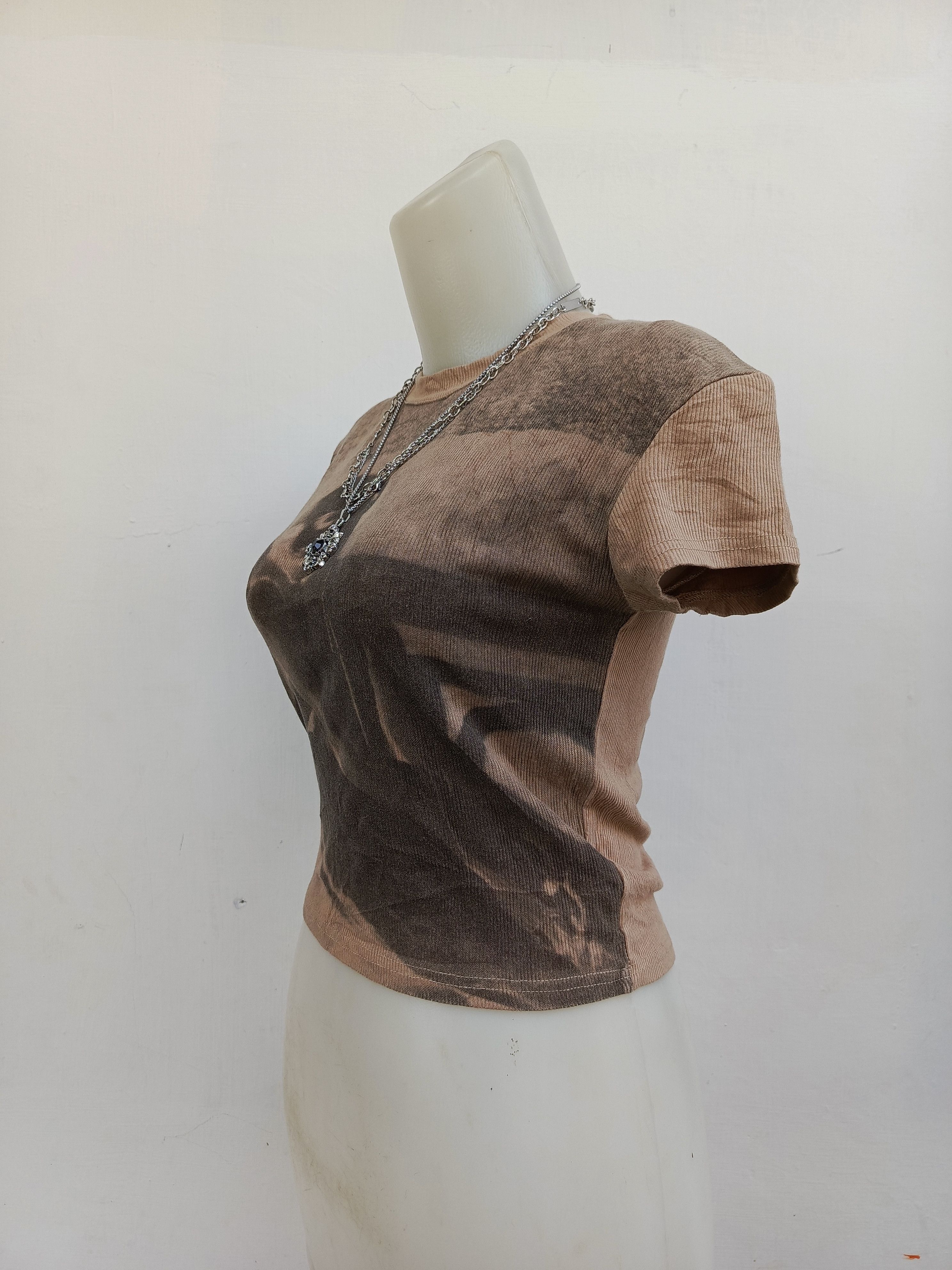 Japanese Brand Enjoy Meet Abstract Graphic Crop Tee Y2K Archive Aesthetic Size M / US 6-8 / IT 42-44 - 5 Thumbnail
