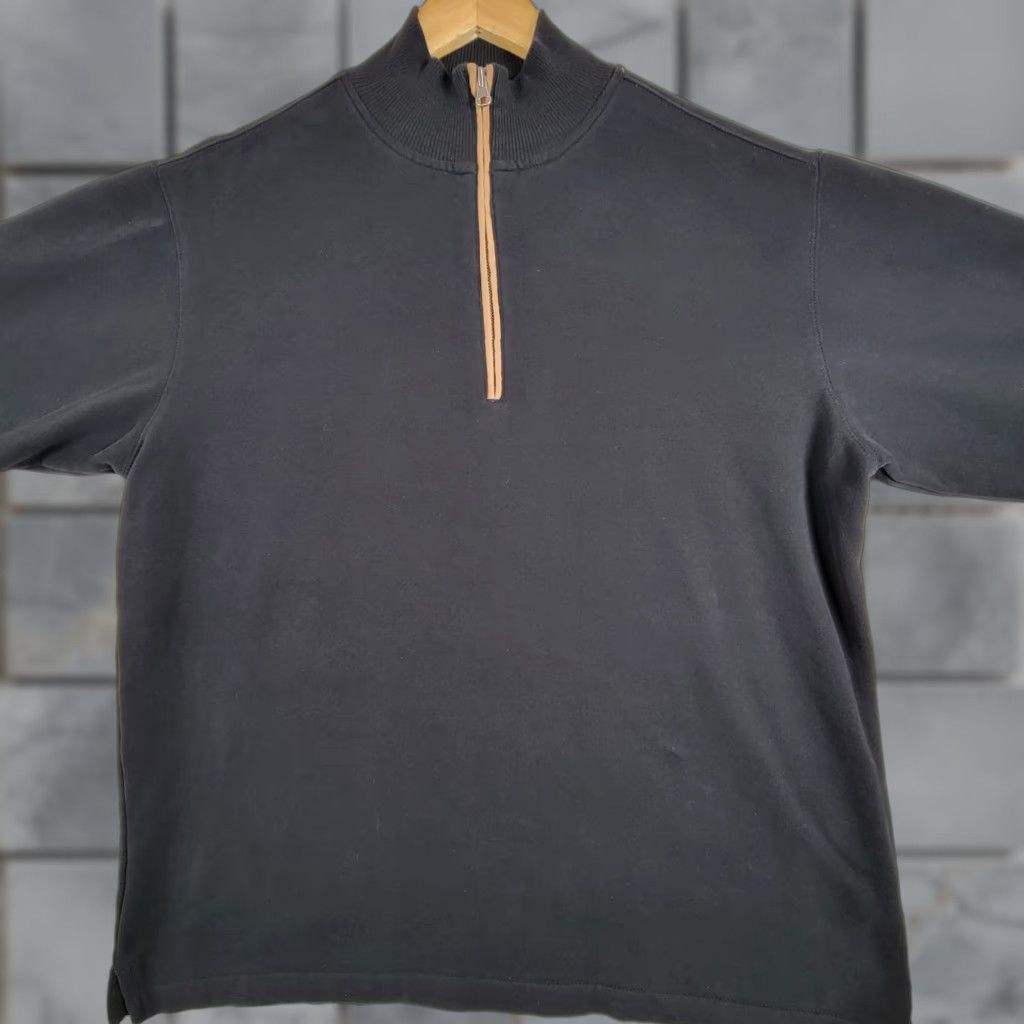 Vintage VINTAGE Woolrich Black Sweater Mens Large 1/4 Zip Pullover Jacket With Elbow Patches Size US L / EU 52-54 / 3 - 1 Thumbnail