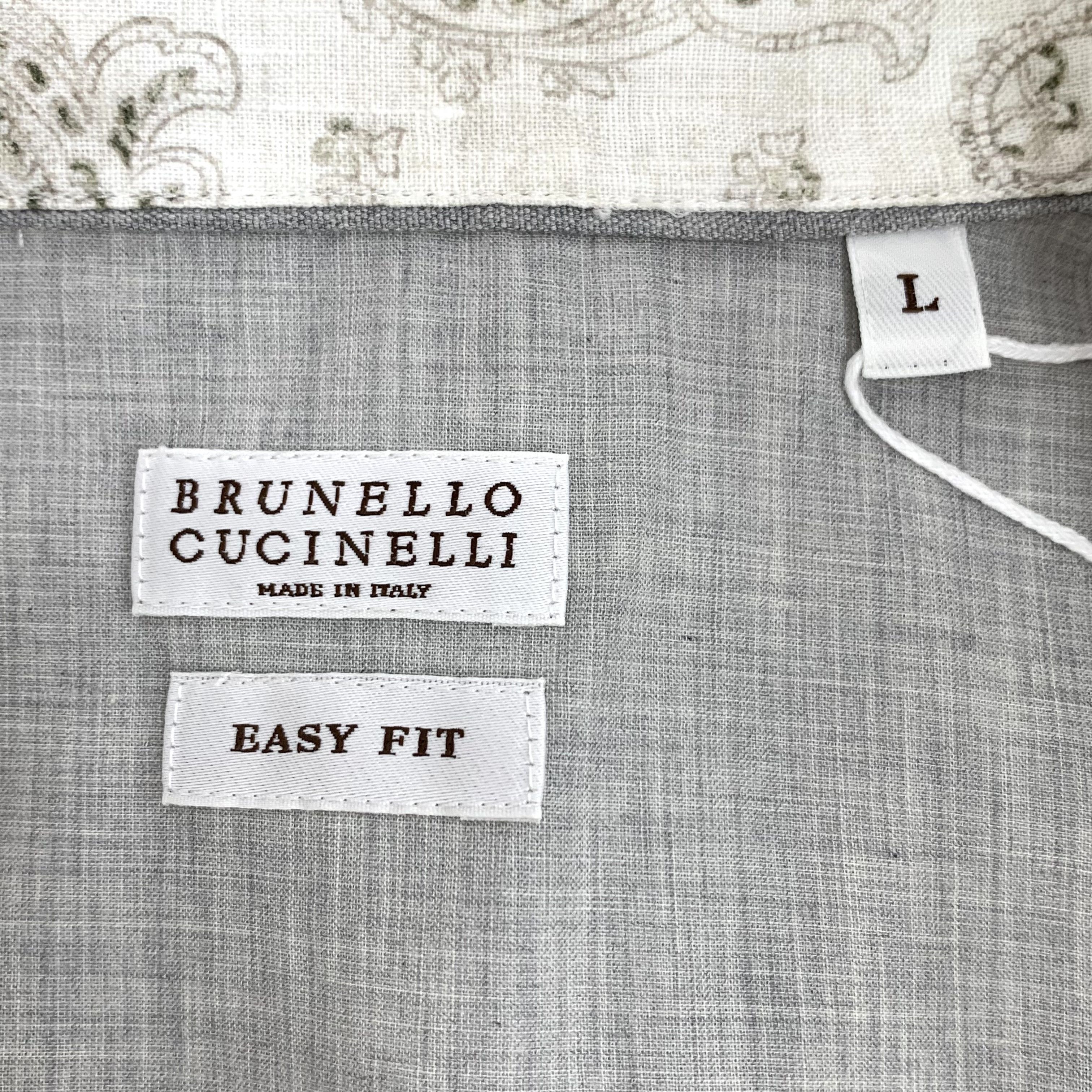 Brunello Cucinelli Brunello Cucinelli Floral Linen Shirt Colorblock (L) Size US L / EU 52-54 / 3 - 5 Thumbnail