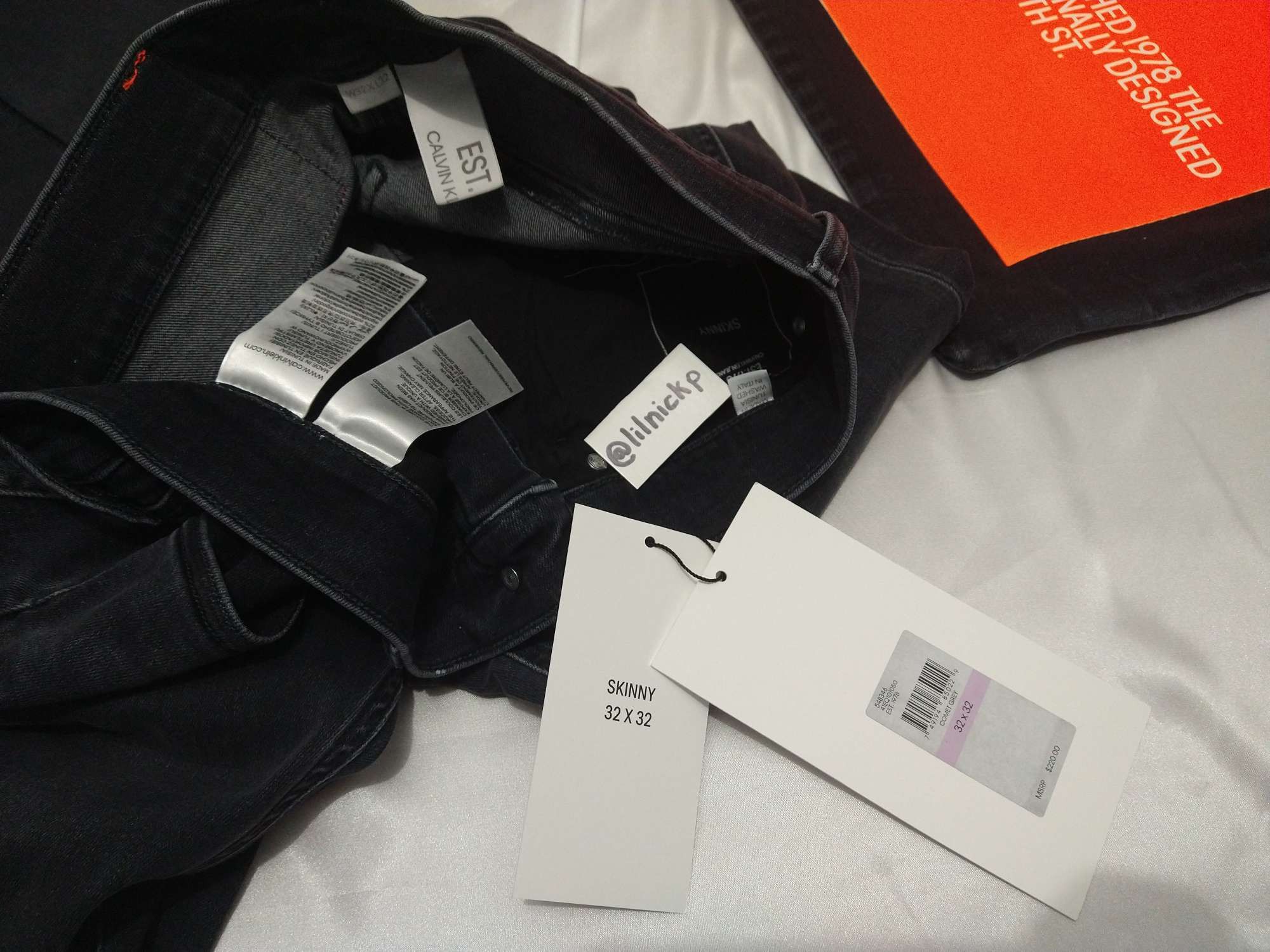 Calvin Klein 205W39NYC EST. 1978 Skinny Leg Comet Grey Jeans Size US 32 / EU 48 - 4 Thumbnail
