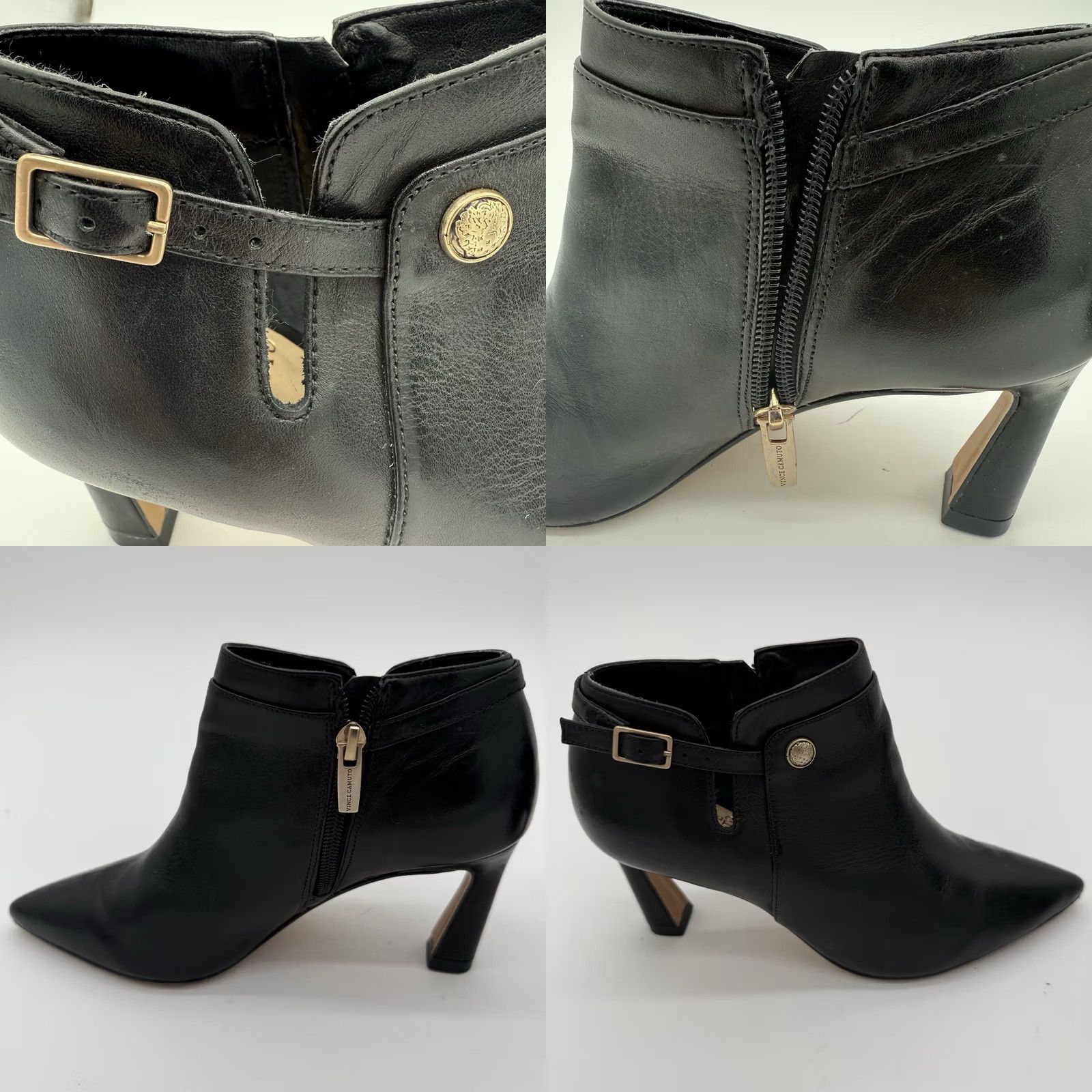 Vince Camuto Vince Camuto W Keeshey Bootie Ankle Boot W 6 Stiletto Pointed Toe Black Leather Women Shoes Size US 6 / IT 36 - 9 Thumbnail