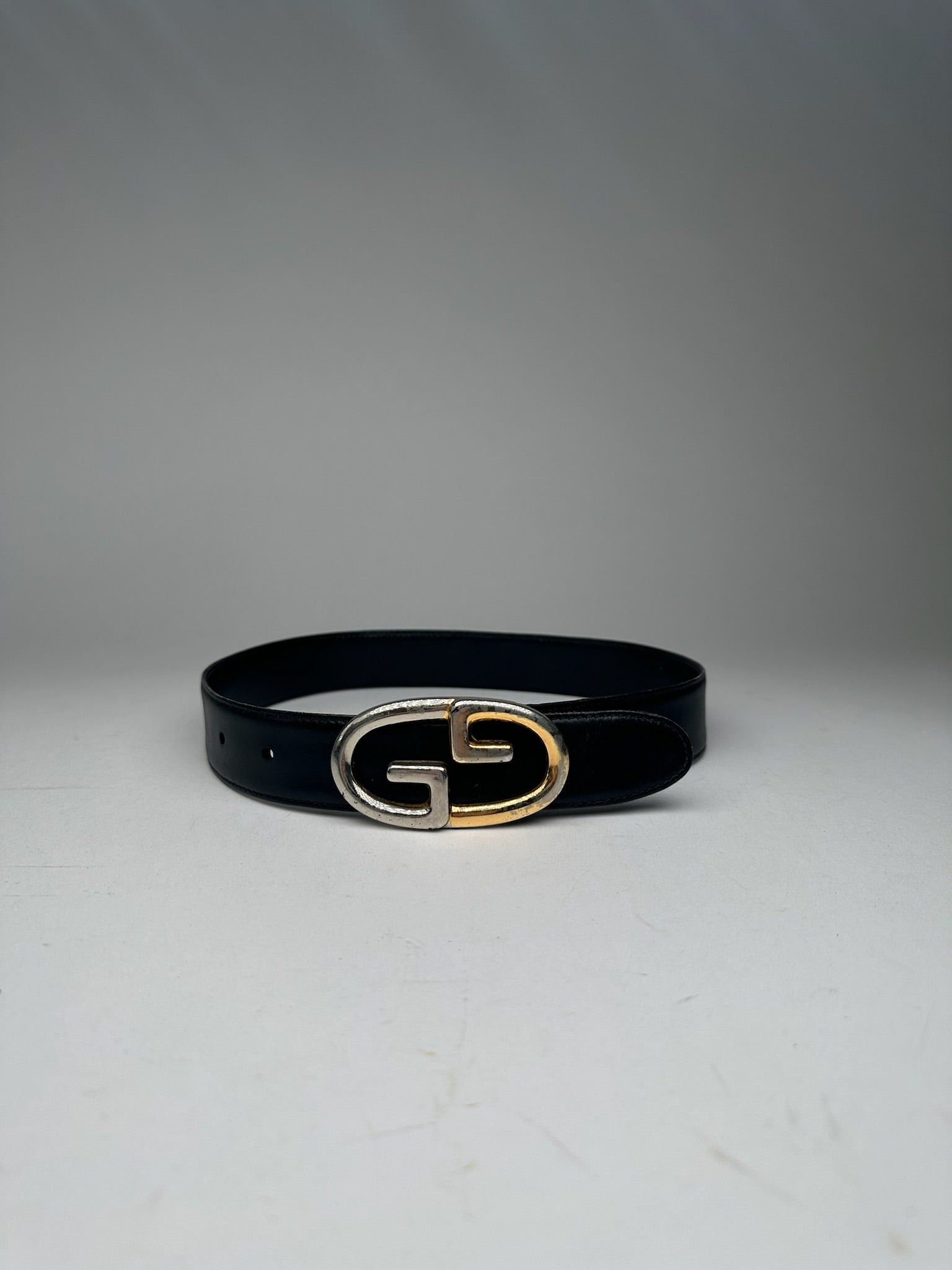 Gucci Vintage Leather belt black Size ONE SIZE - 1 Thumbnail
