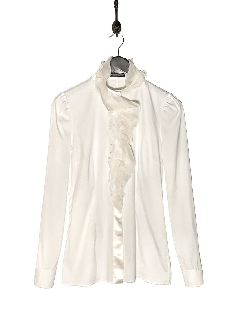 Dolce & Gabbana Dolce & Gabbana Ivory Lace Gathering Ruffle Blouse Size S / US 4 / IT 40 - 1 Thumbnail