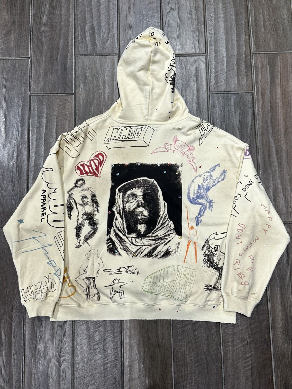 HMDD HMDD SKETCH HOODIE Cream Size US L / EU 52-54 / 3 - 2 Thumbnail