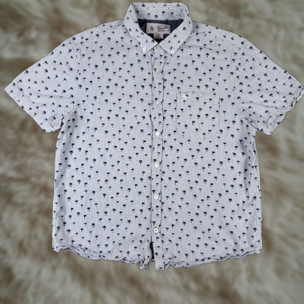 Original Penguin Original Penguin Button-Up Shirt Mens Large Blue Floral Casual Short Sleeve Size US L / EU 52-54 / 3 - 1 Thumbnail