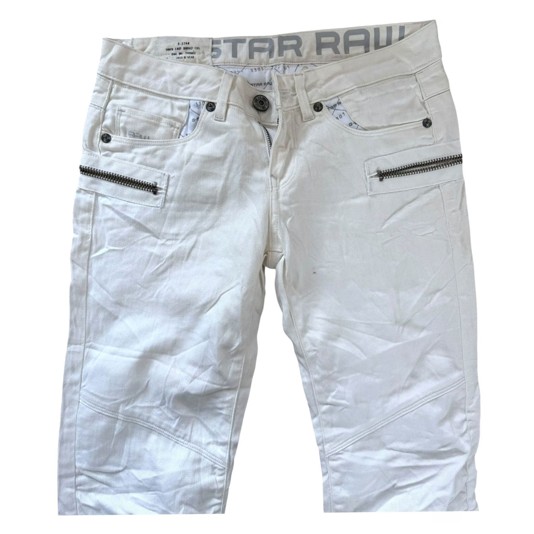 G-Star G-Star RAW 3301 Plus Sudden Straight WMN Jeans White W27 L34 5-Pocket Denim, Zip Pockets, Straight Style, Regular Fit, Women Size 27" / US 4 / IT 40 - 3 Thumbnail