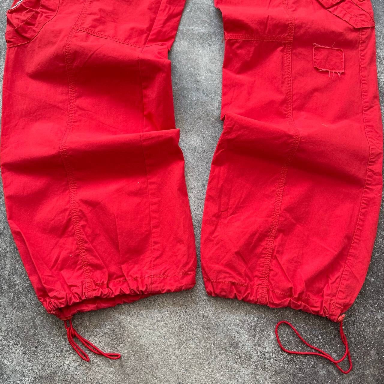 20471120 Japanese Style Vintage Multi pocket Cargo Parachute Pants Size 29" - 9 Thumbnail