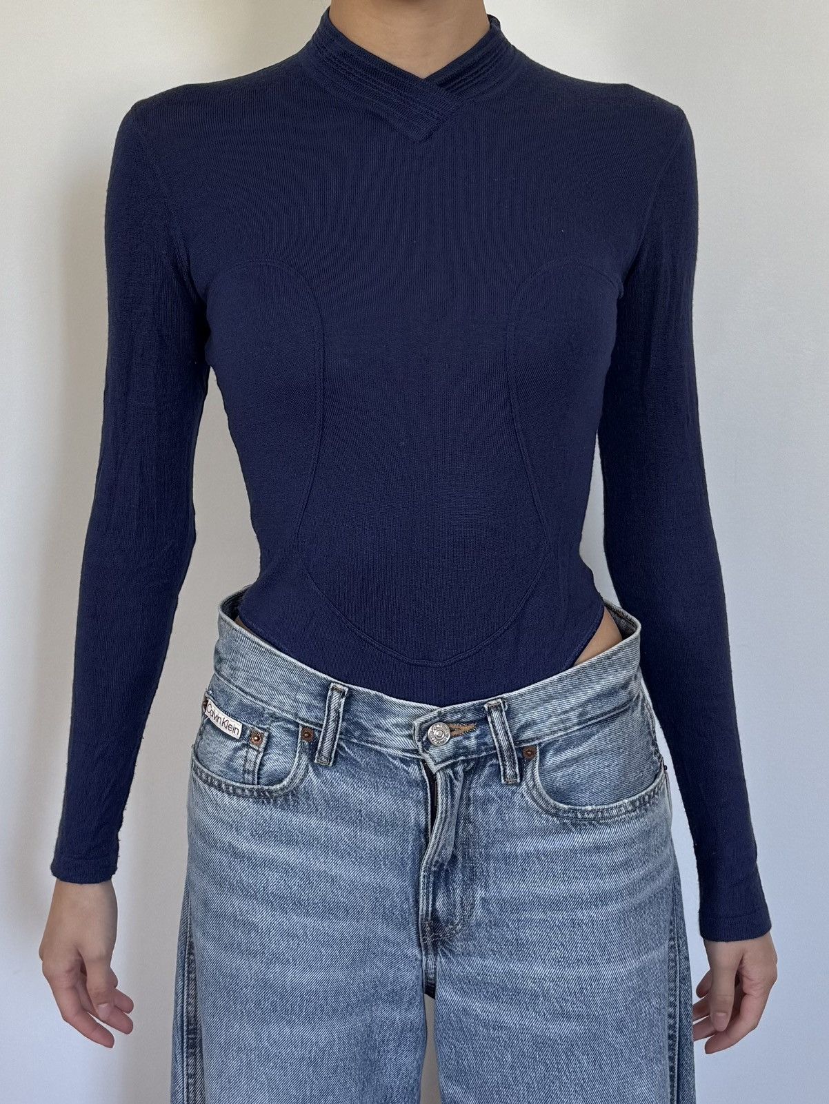 Alaia Vintage Alaia Wool Bodysuit Size M / US 6-8 / IT 42-44 - 2 Thumbnail