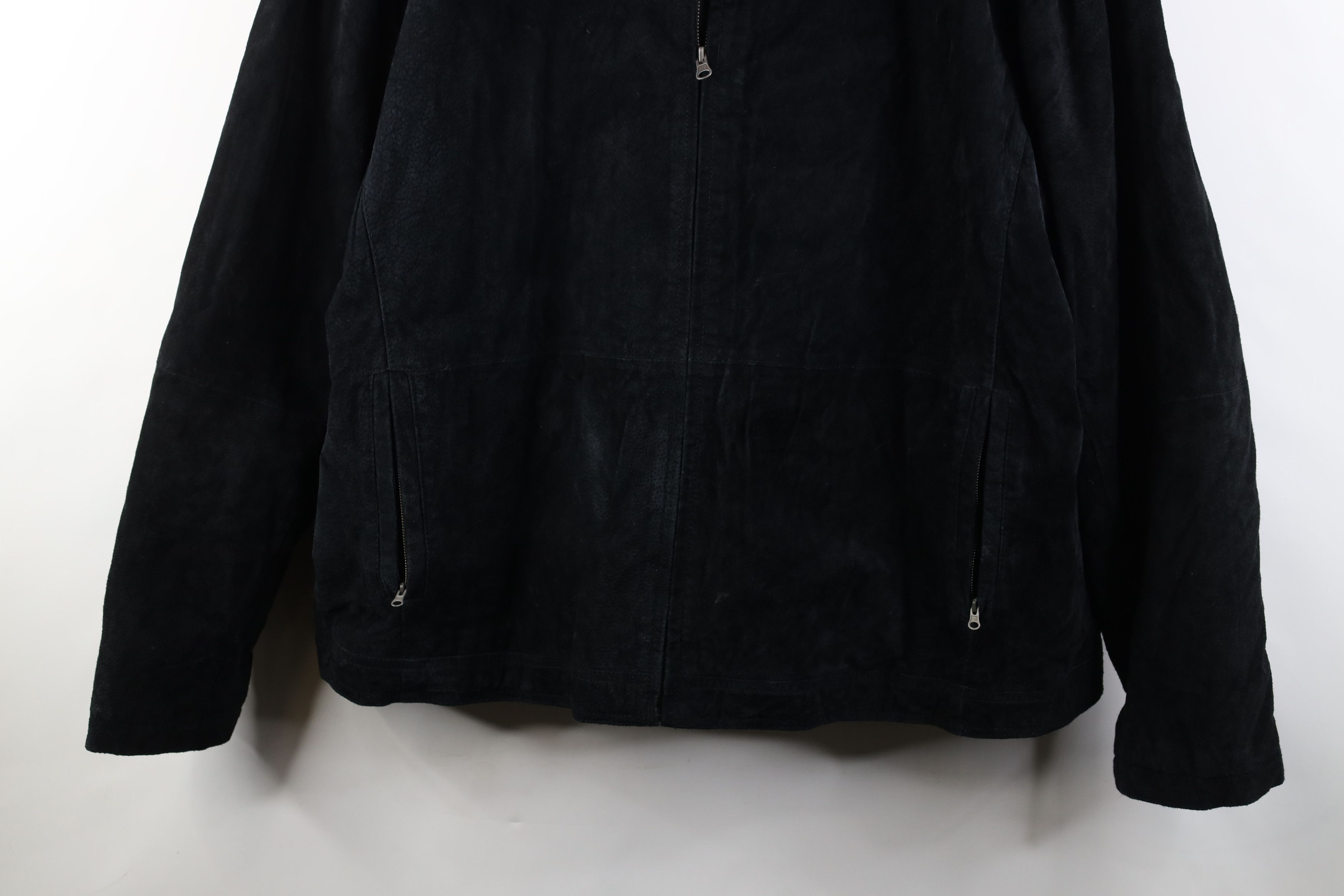 Vintage Vintage 90s Streetwear Suede Leather Bomber Jacket Black Size US XXL / EU 58 / 5 - 3 Thumbnail