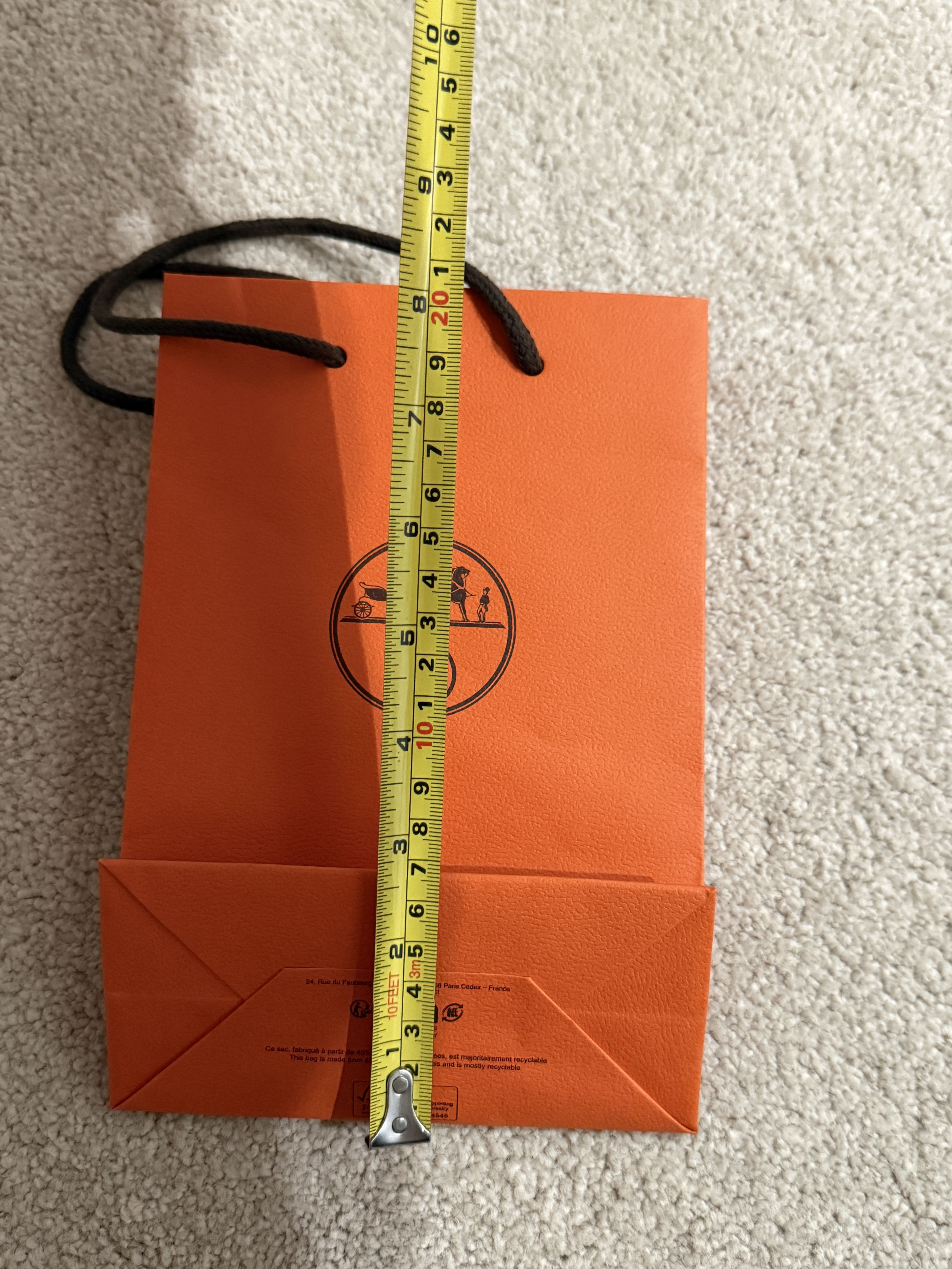 Hermes Authentic Hermes Orange Gift Paper Shopping Bag - Small Size ONE SIZE - 3 Thumbnail