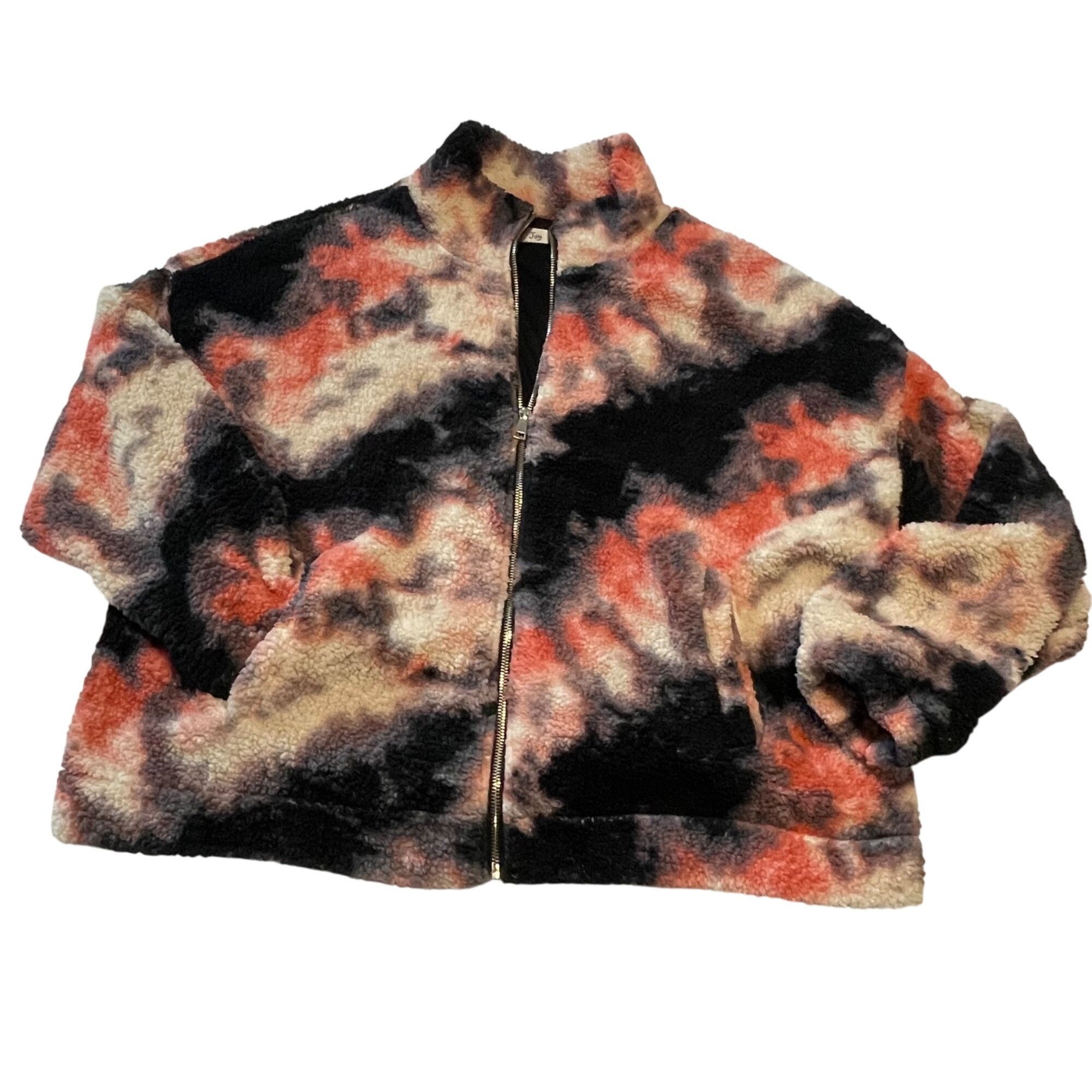 Other Tie-Dye Sherpa Fleece Jacket 1X By Love + Joy Coral Black Go Size XL / US 12-14 / IT 48-50 - 1 Thumbnail