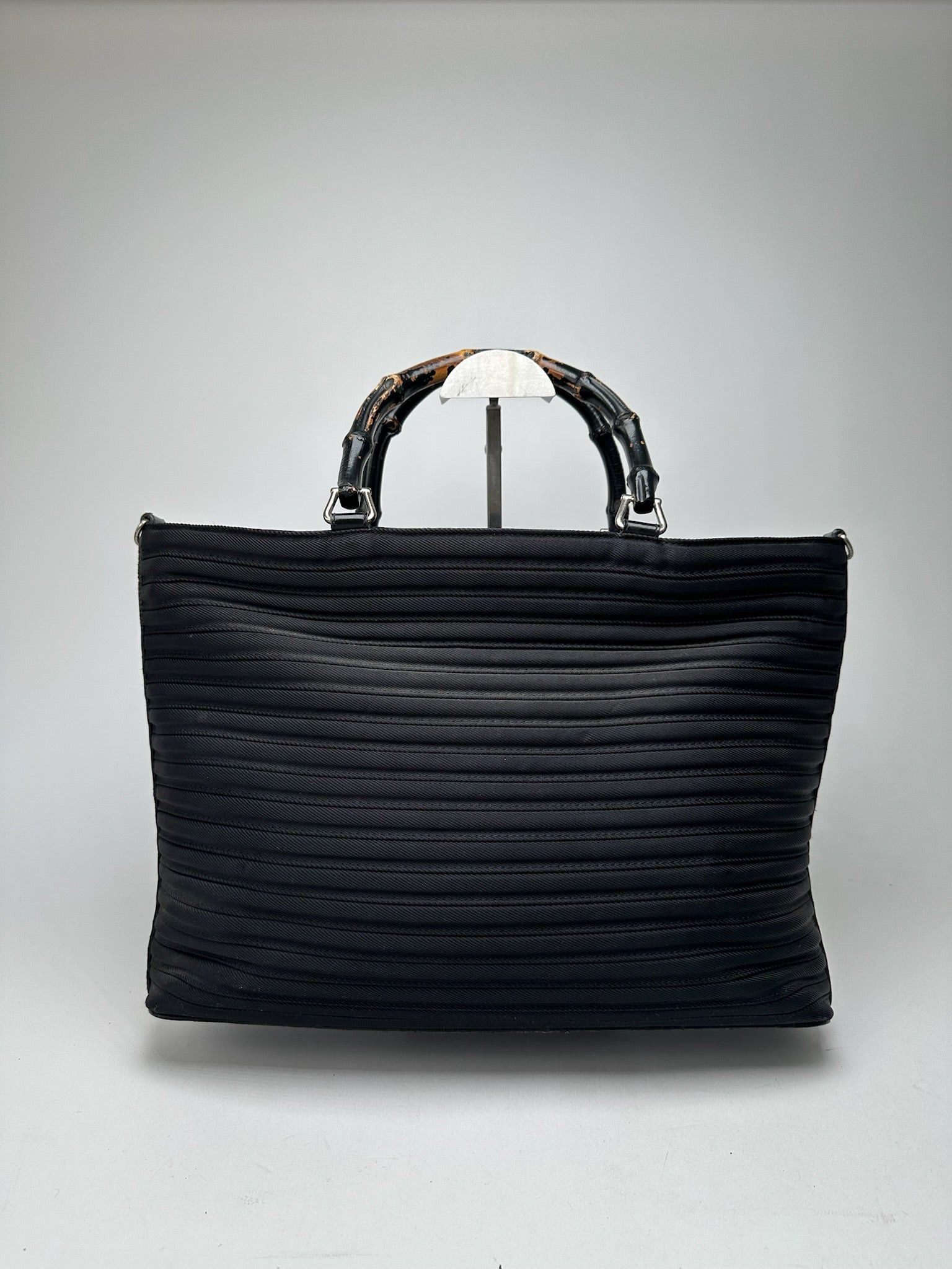 Gucci Vintage Bamboo Top Handle Canvas Bag black Size ONE SIZE - 1 Thumbnail