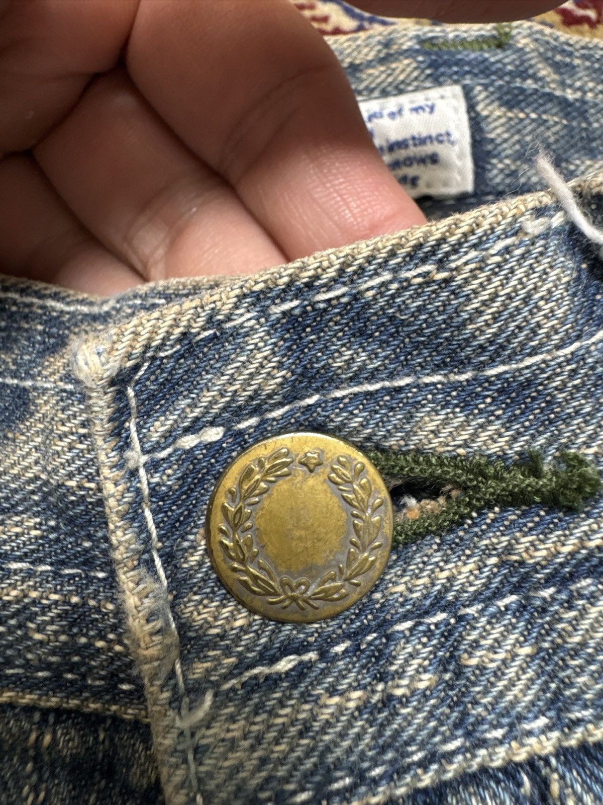 Vintage Vintage GL Heart Distressed Faded Japanese Jeans Denim y2k Size US 31 - 9 Thumbnail