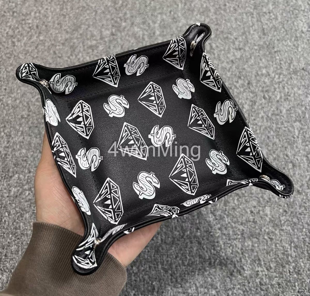 Billionaire Boys Club BBC EU Diamond & Dollar Black All‑Over Print Leather Tray Size ONE SIZE - 2 Thumbnail