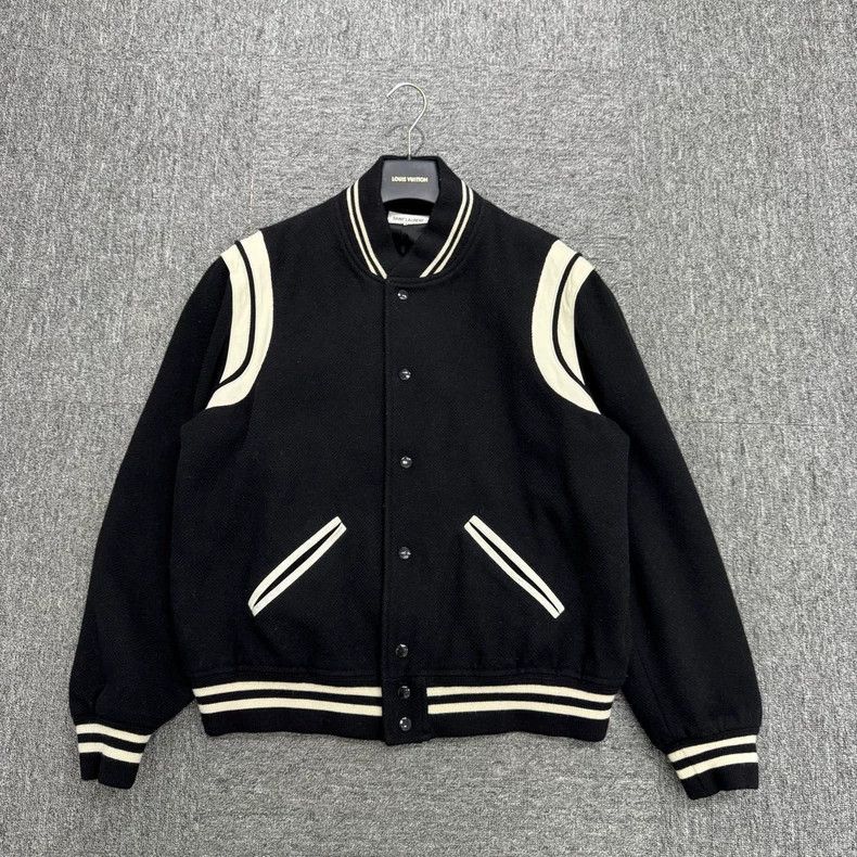 Saint Laurent Paris Black and White Baseball Jacket Size US XXL / EU 58 / 5 - 1 Thumbnail