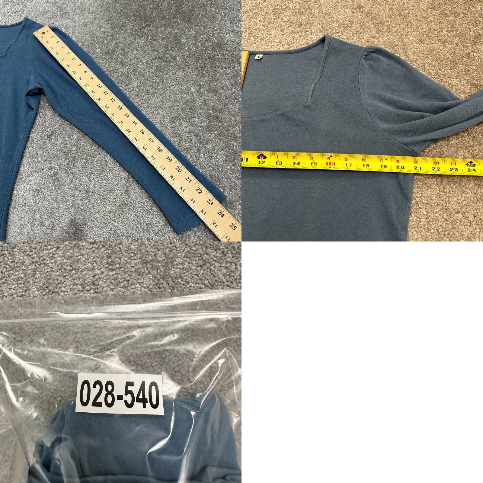 Vintage Unbranded T-Shirt M Blue Puff Sleeve Long Sleeve Casual Cotton Womens Size M / US 6-8 / IT 42-44 - 8 Thumbnail