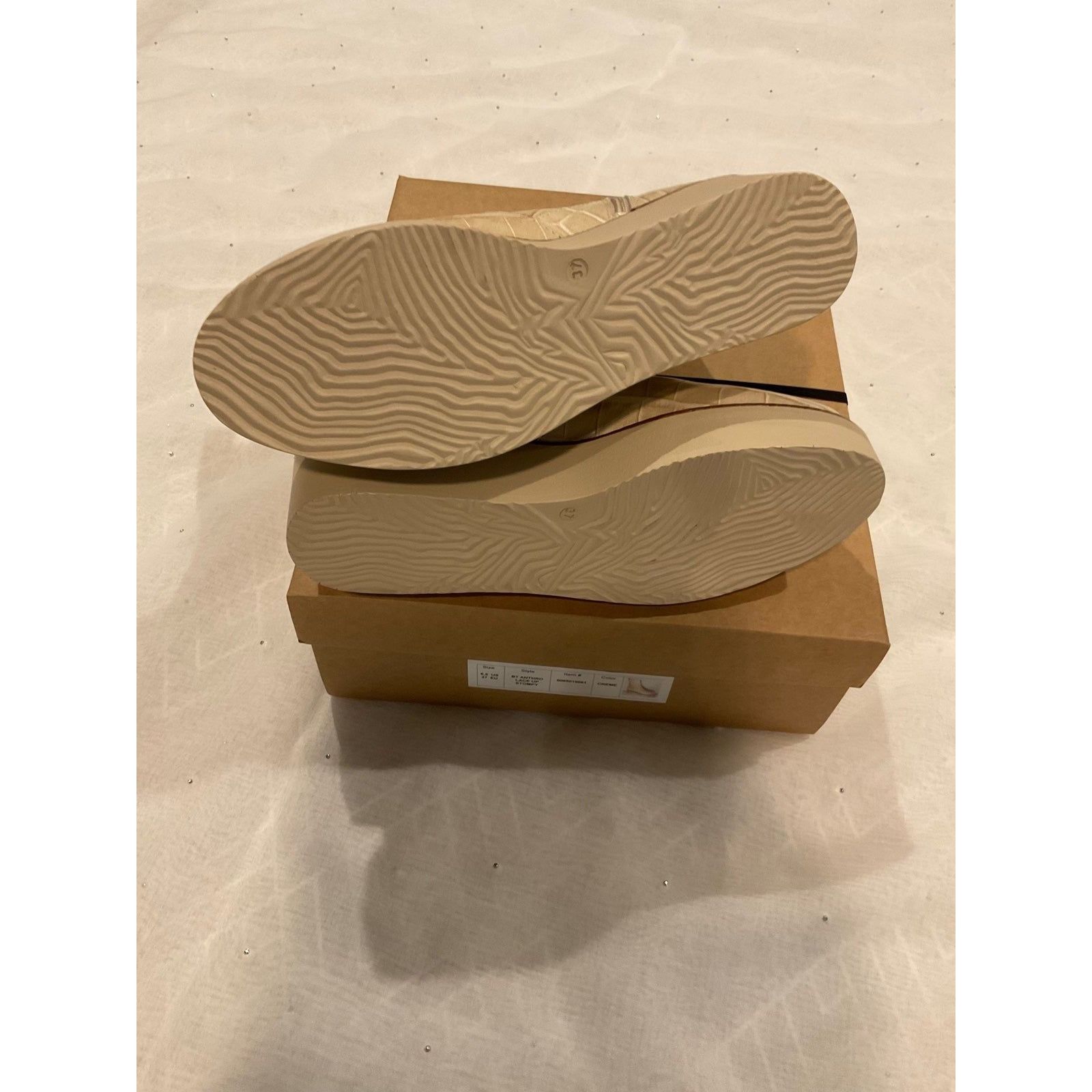 Anthropologie NWT Anthropologie Cream Croc Print Leather Platform Boots Si Size US 6.5 / IT 36.5 - 4 Thumbnail