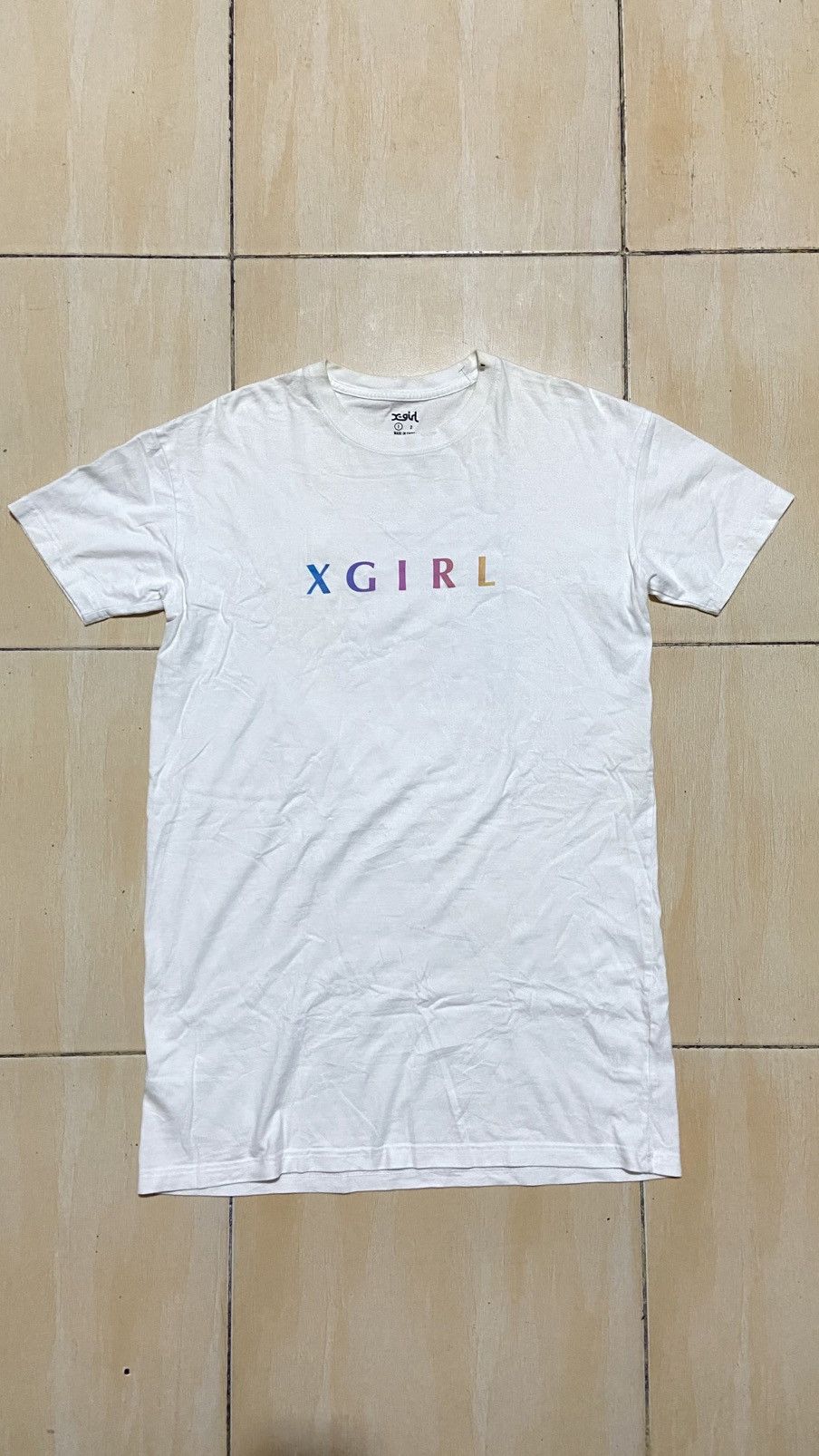 Japanese Brand × Vintage Vintage Y2K X-Girl Rainbow Tee Size US M / EU 48-50 / 2 - 3 Thumbnail