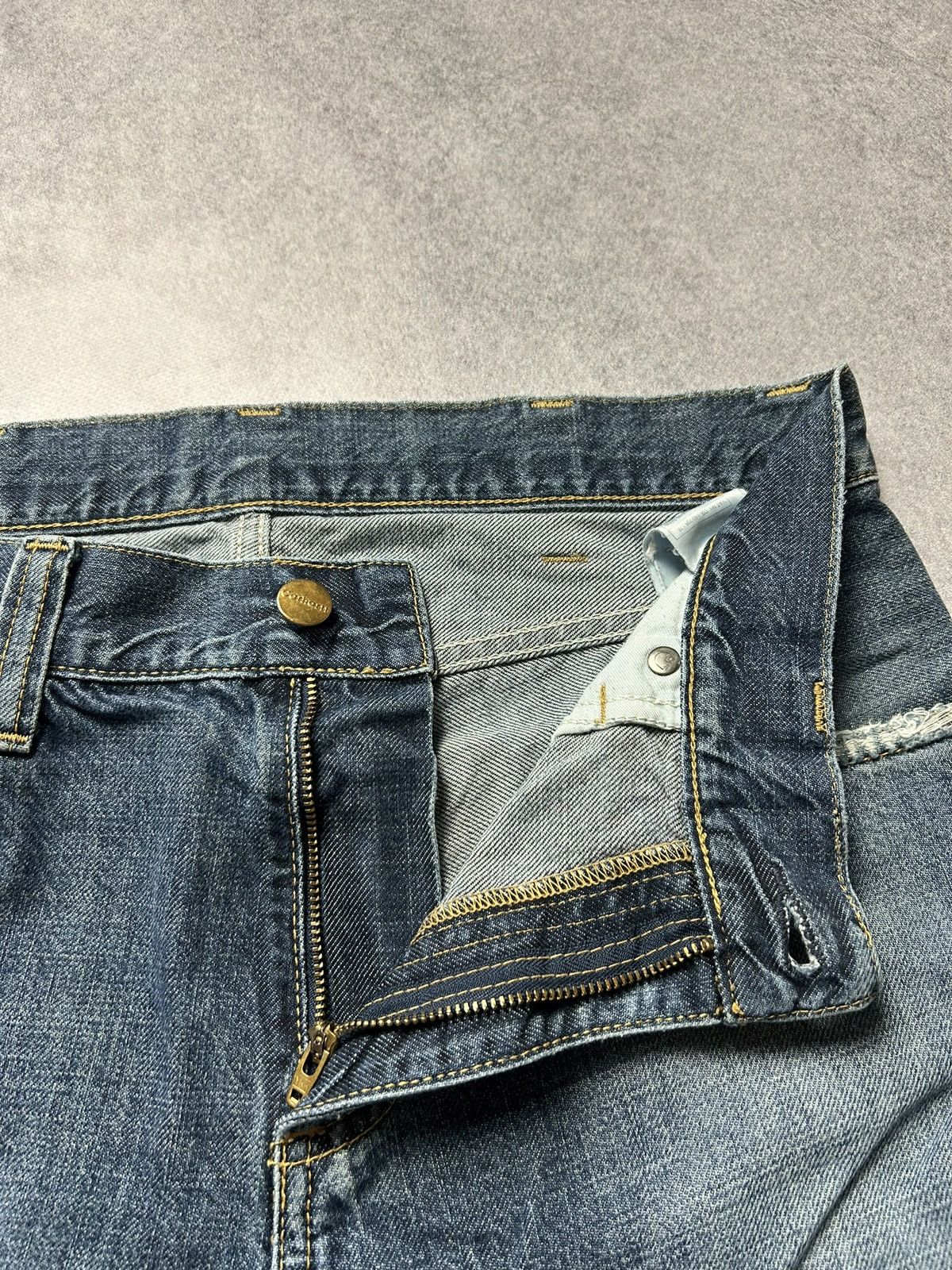 Carhartt Vintage 00s Carhartt Blue Denim Distressed Rockin Pant Jeans Size US 30 / EU 46 - 6 Thumbnail