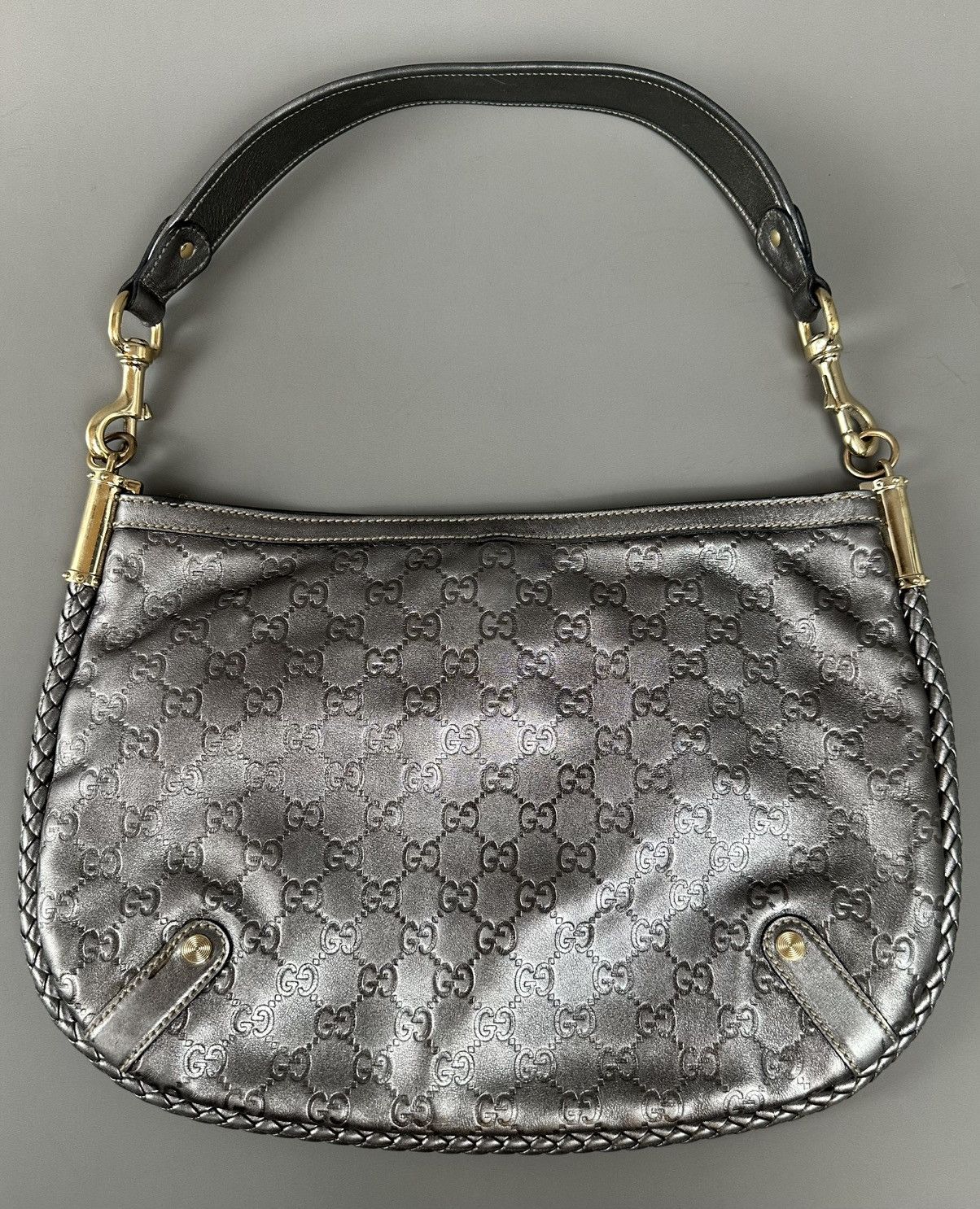 Gucci Gucci - Britt Metallic Silver - Guccissima Shoulder Bag Size ONE SIZE - 9 Thumbnail
