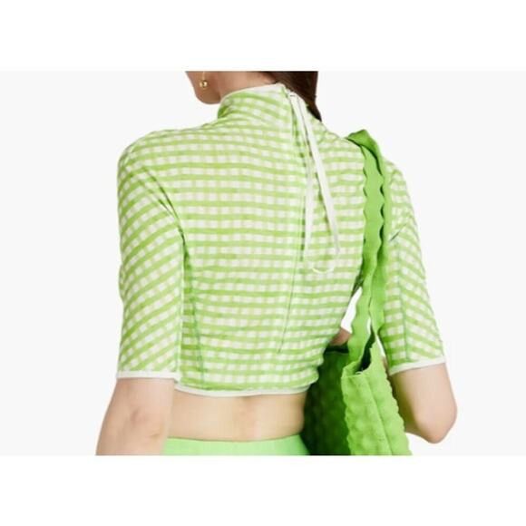 Jacquemus Jacquemus Tuba cropped gingham jersey turtleneck top Size M / US 6-8 / IT 42-44 - 3 Thumbnail