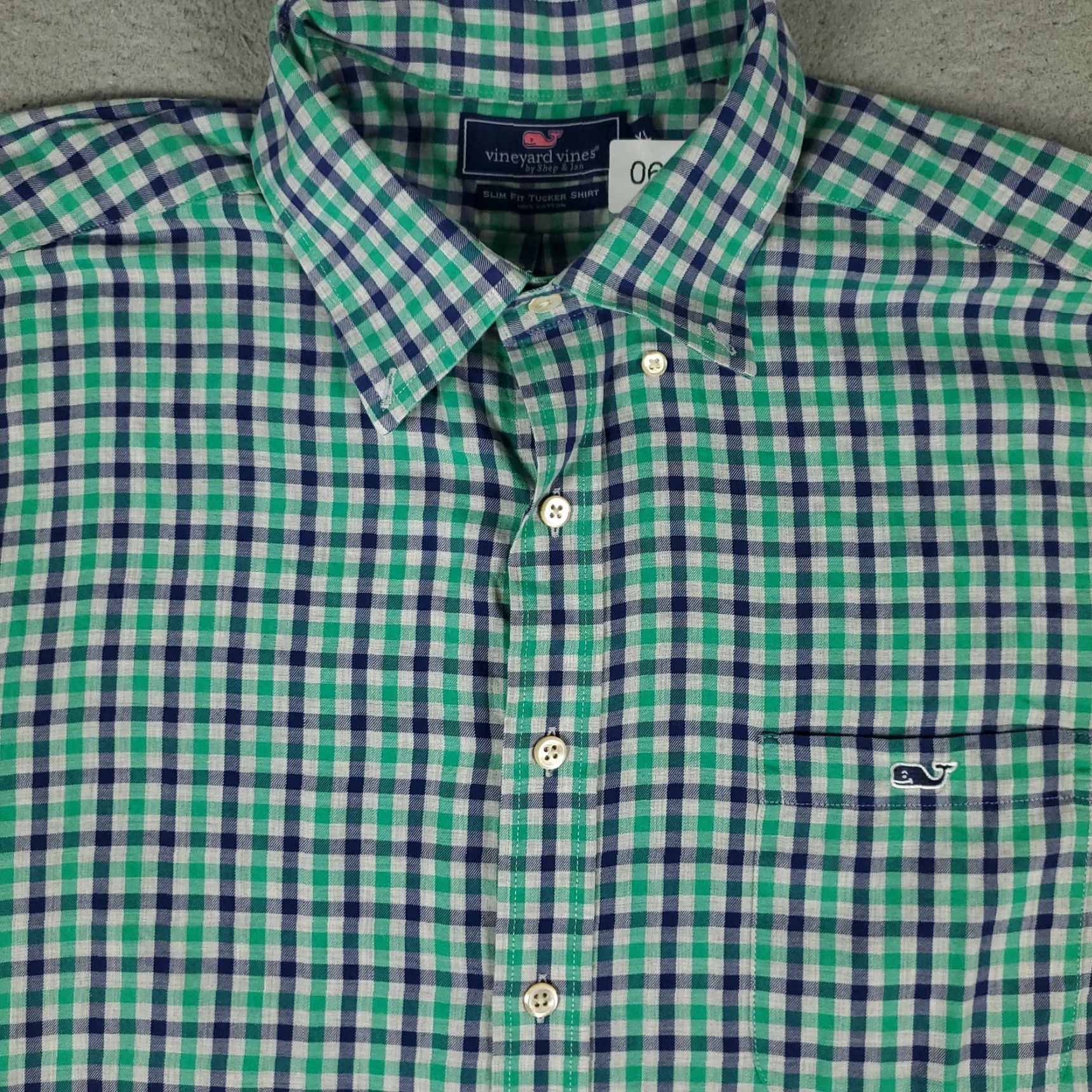 Vineyard Vines Vineyard Vines Shirt Mens XL Blue Green Plaid Slim Fit Button Up Long Sleeve Size US XL / EU 56 / 4 - 2 Thumbnail