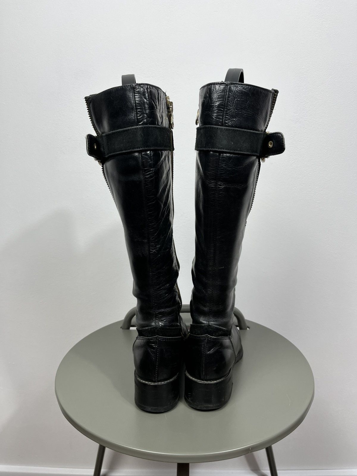 Clarks Clarks Black Leather Knee High Boots Buckle Zip Size US 5 / IT 35 - 8 Thumbnail