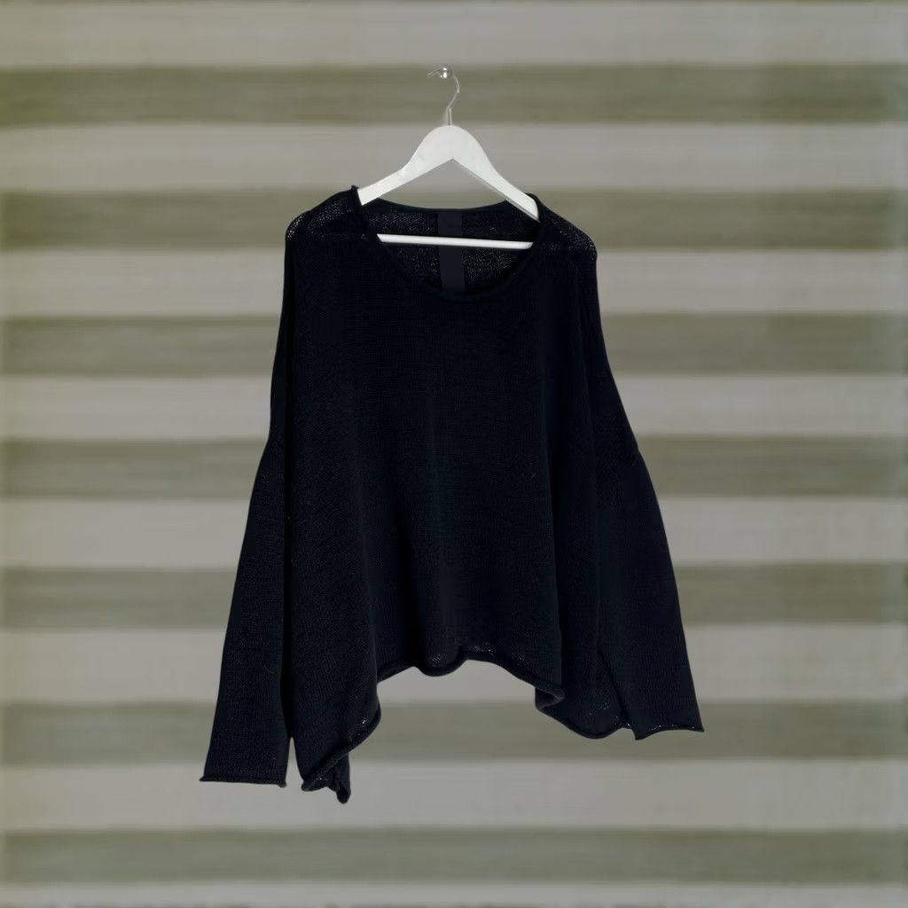 Vintage Rundholz Black Label Woman's Black Oversized Knit Sweater Jumper Size S Size 28" / US 6 / IT 42 - 1 Thumbnail
