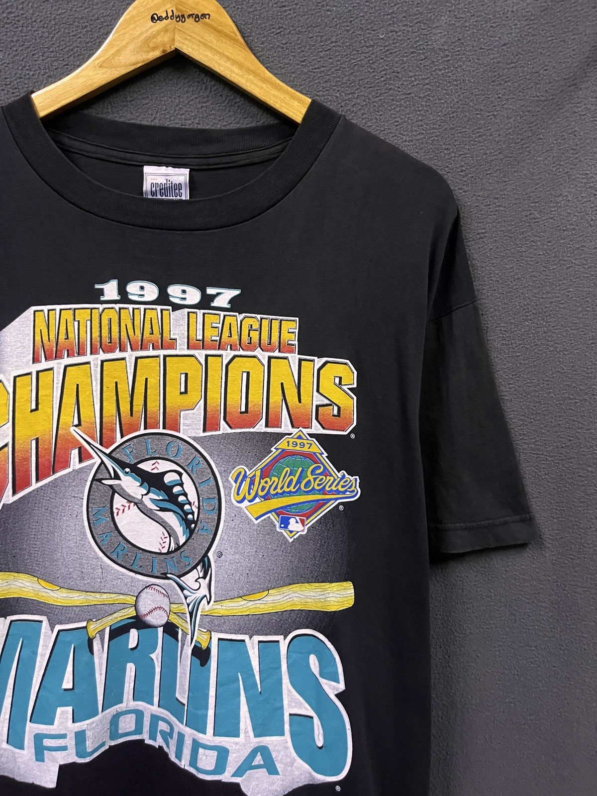 MLB VINTAGE 1997 MLB NATIONAL LEAGUE CHAMPION MARLINS FLORIDA Size US L / EU 52-54 / 3 - 2 Thumbnail