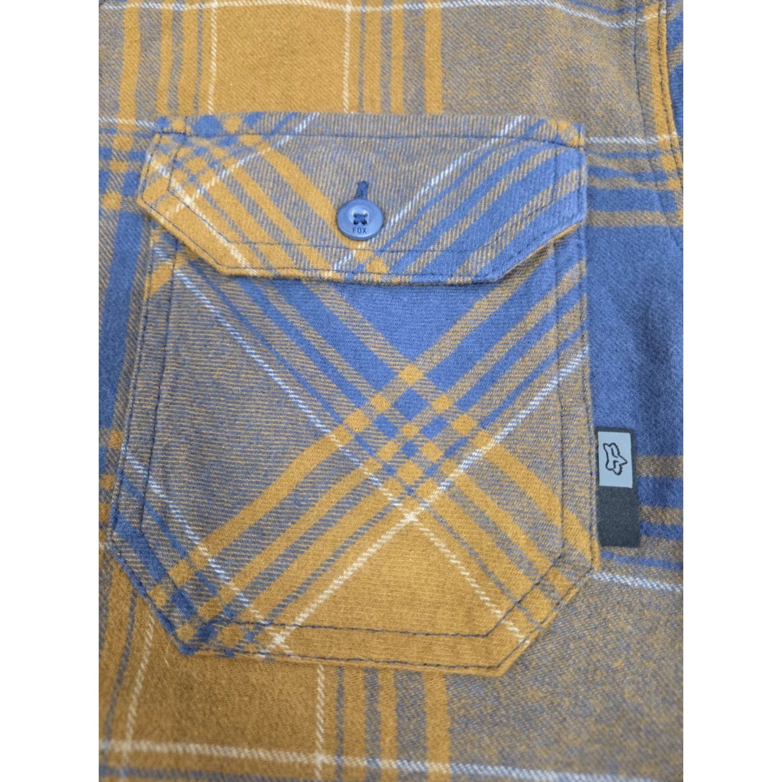 Fox Racing Fox Racing Mens Long Sleeve Button-Up Flannel Shirt Brown/Blue Plaid S Size US S / EU 44-46 / 1 - 6 Thumbnail