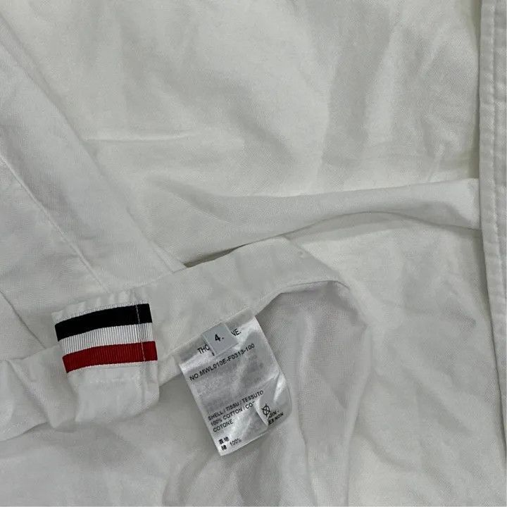 Thom Browne Thom Browne White Striped Long Sleeve Shirt -2507 Size US S / EU 44-46 / 1 - 3 Thumbnail