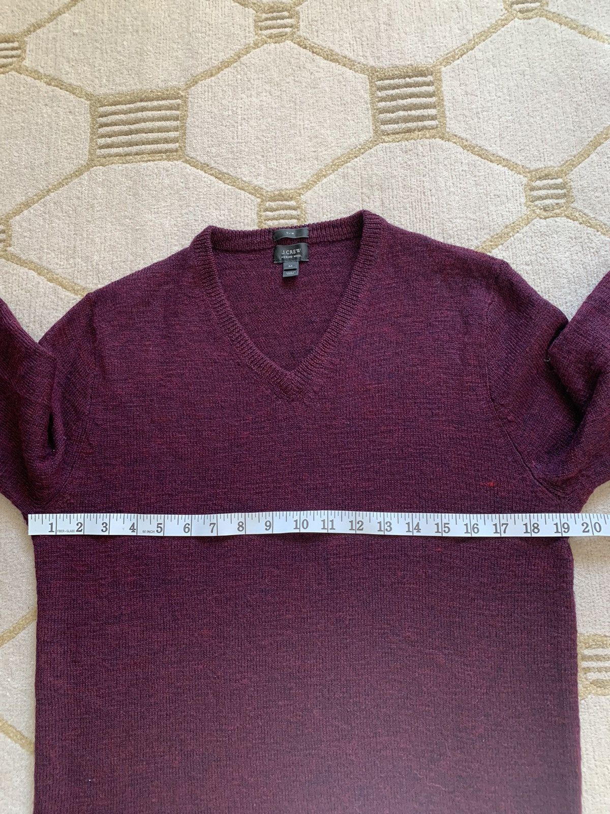 J.Crew Merino Wool Slim Elbow Patch V-Neck Sweater Size US M / EU 48-50 / 2 - 5 Thumbnail